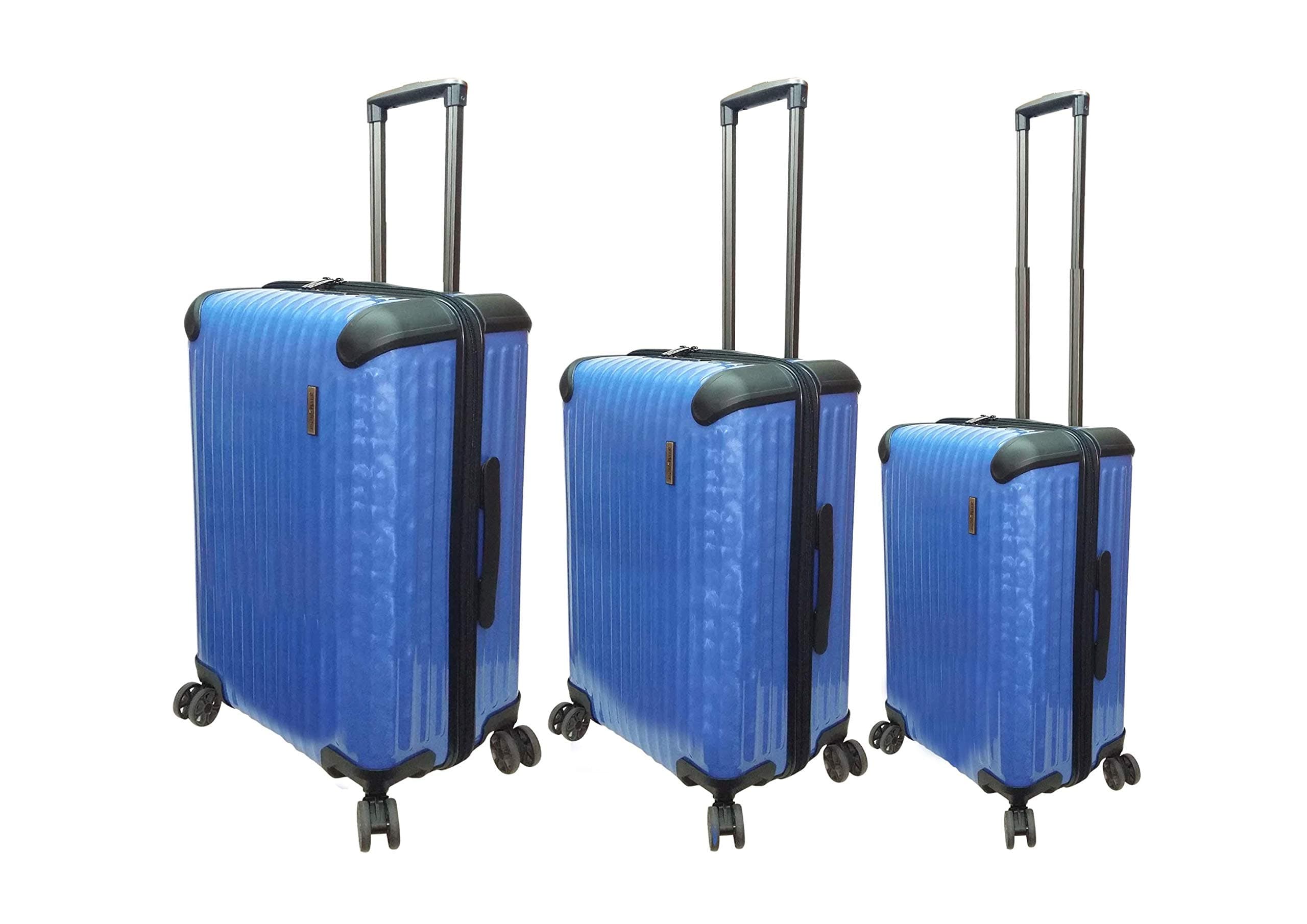 Highflyer T-1000 3 Pc Hard Luggage Trolley Travel Bag - Blue