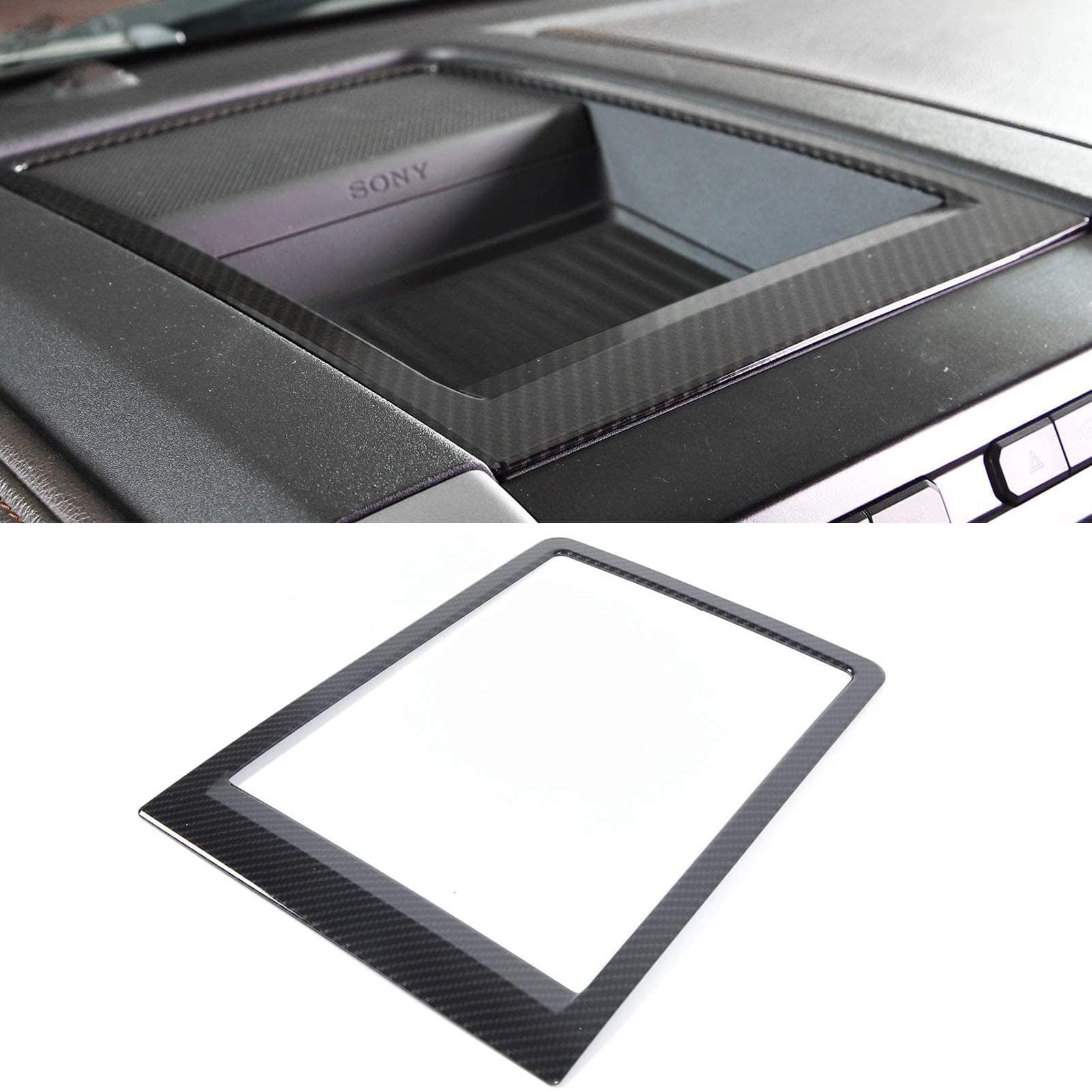 Keptrim F150 ABS Carbon Fiber Center Console Dash Storage Tray Trim for 2015-2019 Ford F150 1pc