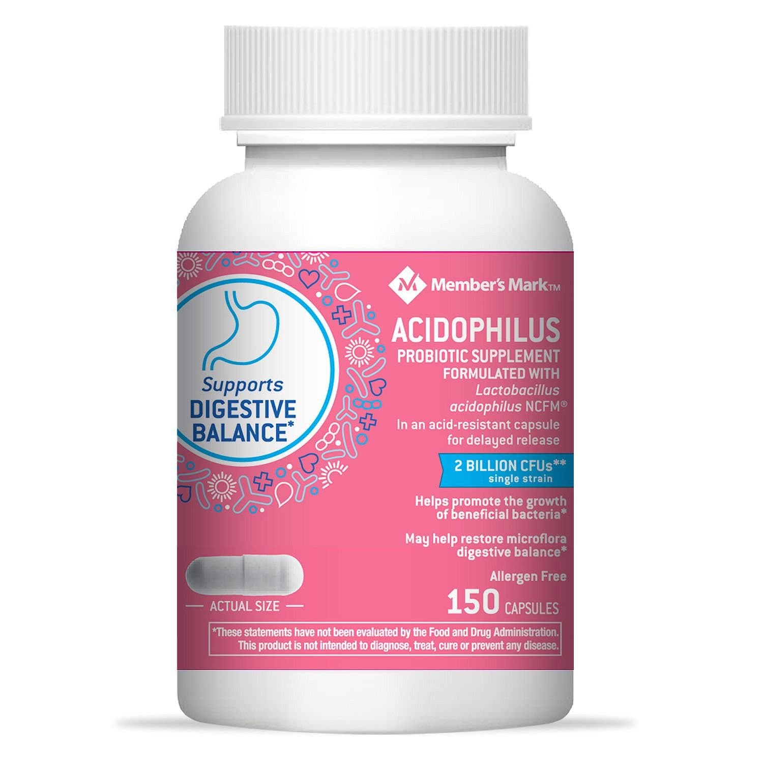 Member's Mark Acidophilus BIOFLORA Intestinal Dietary Supplement - 150 ct.