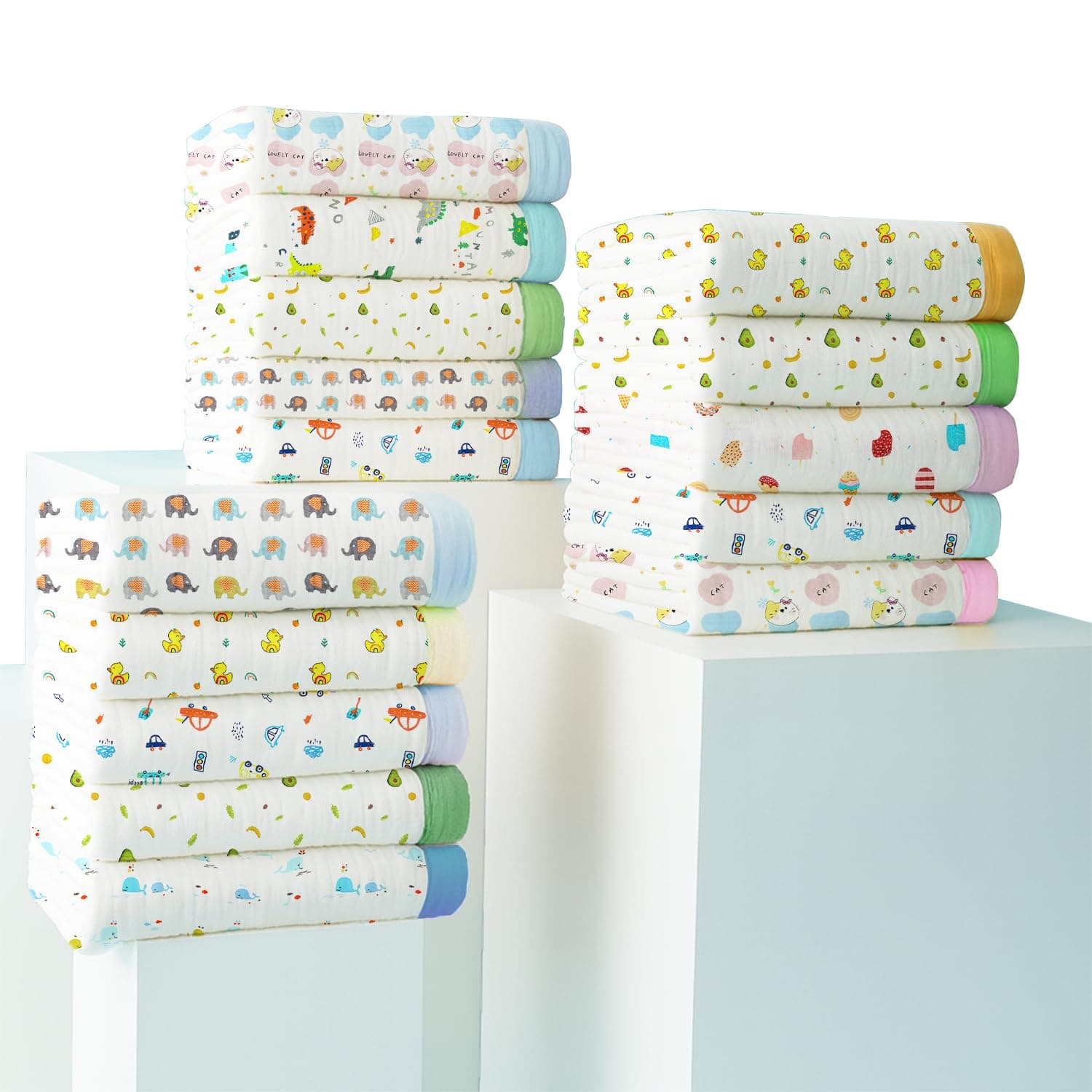 - MOM'S HOME Organic Cotton 6 Layer Muslin Blanket | Super Soft Cotton Kids Blanket | 100X100 CM | 0-3 Years | Pack of 1 | Mix Design