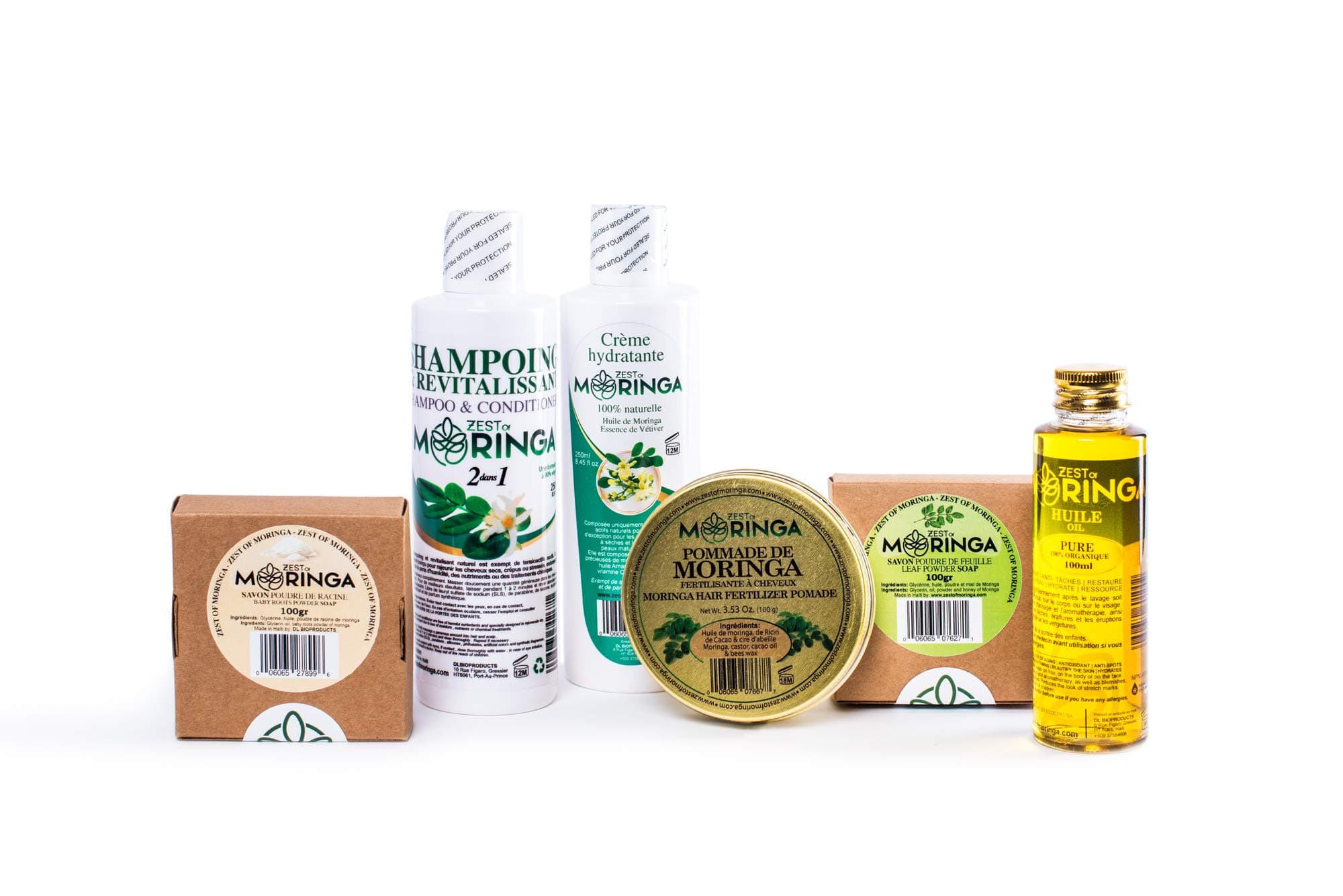 Zest Of MoringaHair & Skin Care Set (Moringa Soap + Moringa oil + Moringa Shampoo & Conditioner) | 100% Natural Products | Look and Feel Amazing Every Day