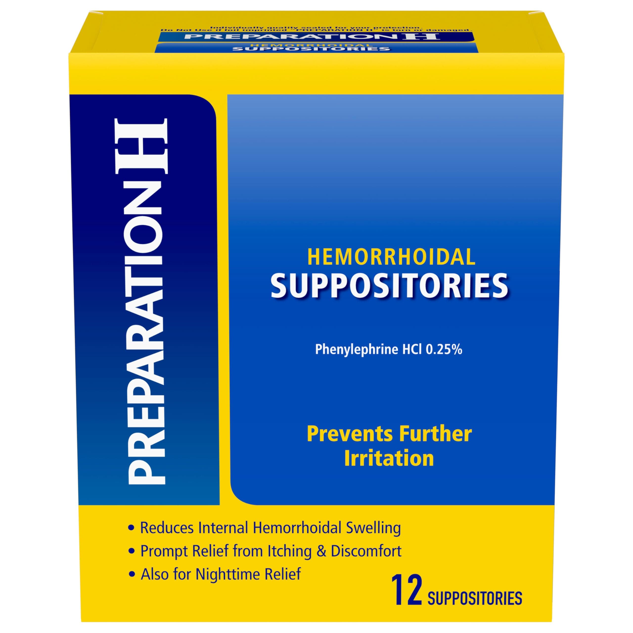 Preparation H Pfizer Prep Suppositories, 12 Count