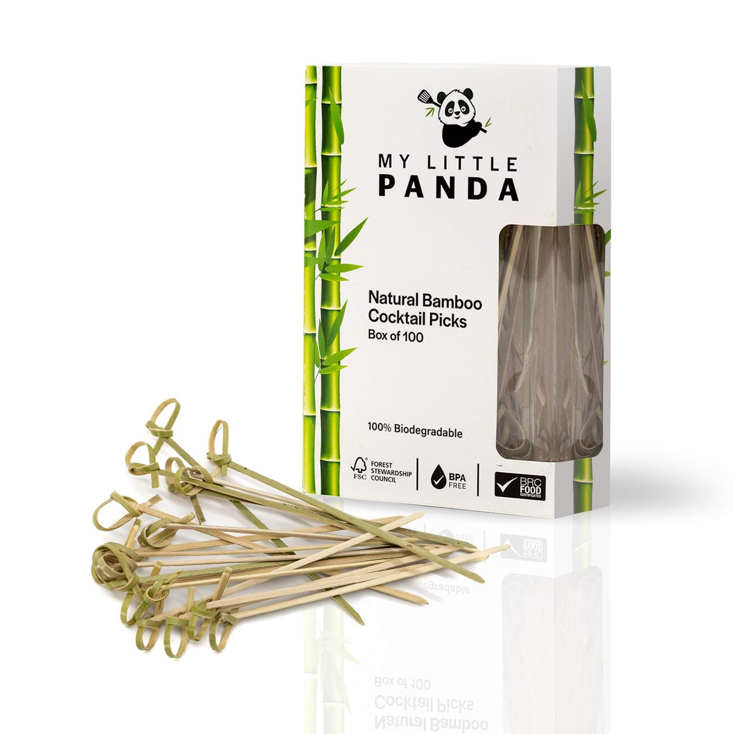 My Little Panda 100 Japanese Style Skewers | Bamboo Knot Cocktail Sticks