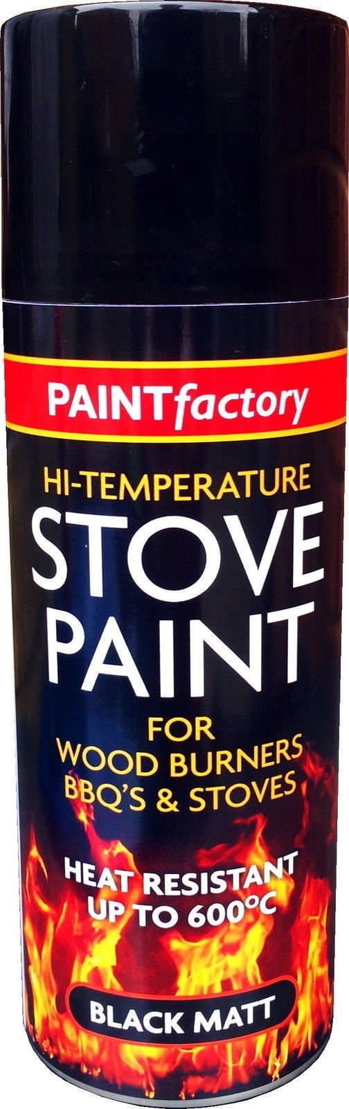1 x 400ml Heat Resistant Matt Black Spray Paint Stove Exhaust High Temperature.