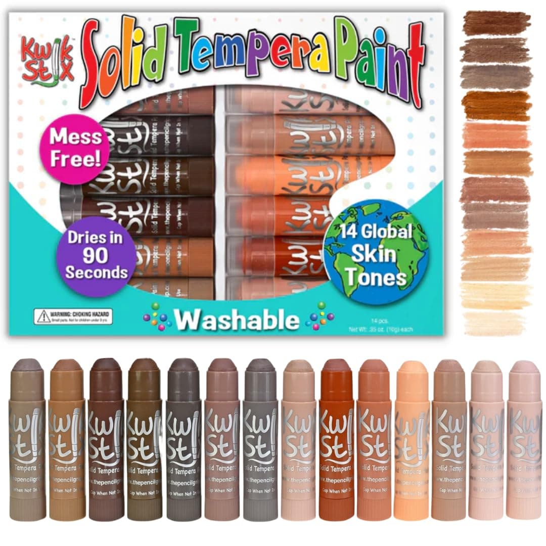 Kwik Stix Solid Paint Pens, Assorted Skin Tones, Pack of 14