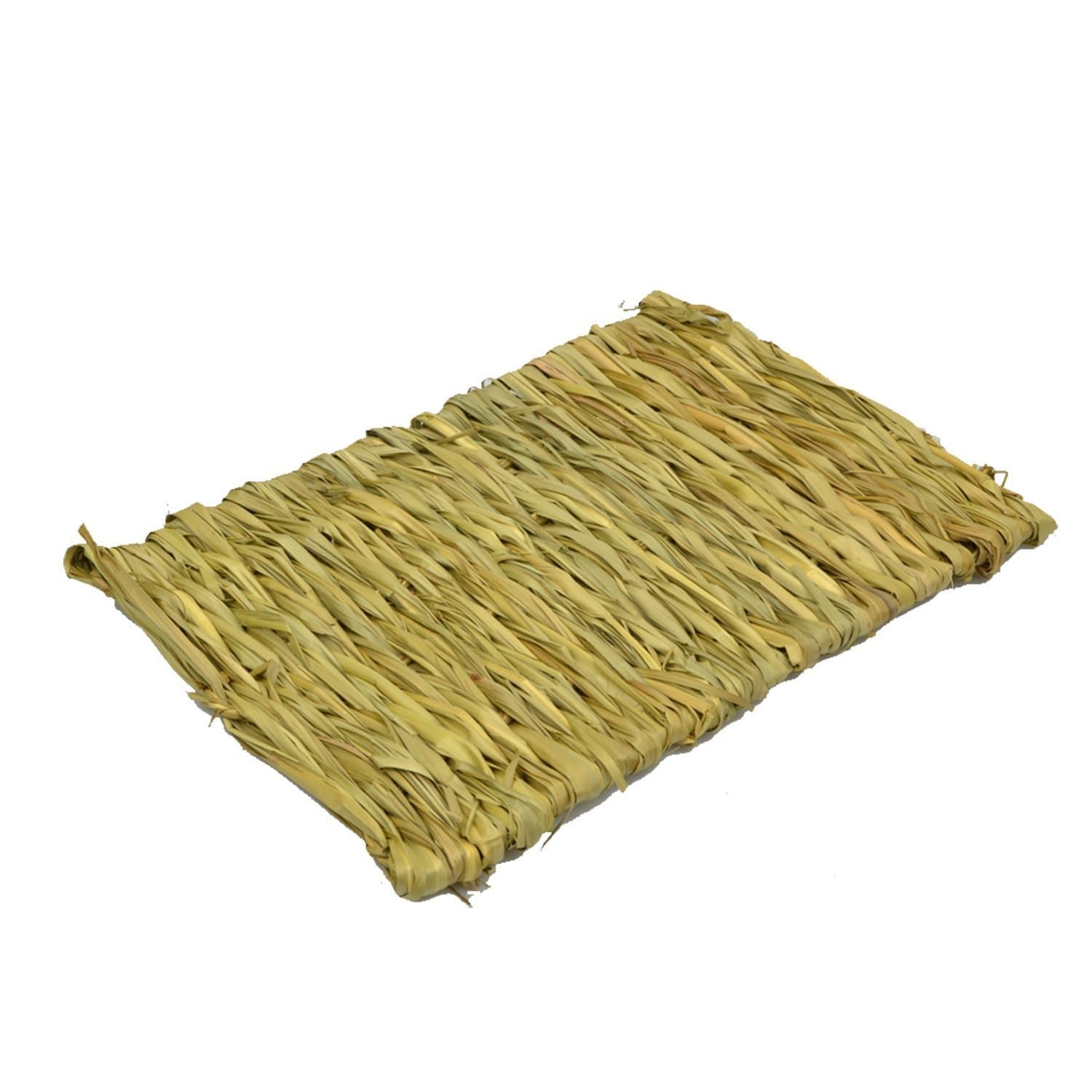simoce Edible Handmade Natural Big Leaf Reed Hay Mat for Rabbit, Hamster, Guinea-Pig or Chinchilla, Sleep Bed and Chew Toy for Small Animals (Small Size: 11 x 7.8 x 0.39 inch).