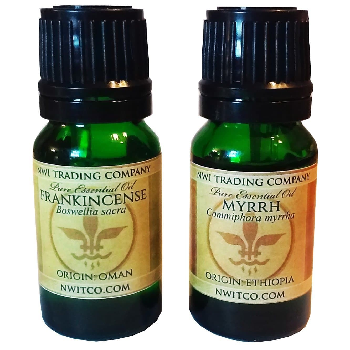 Frankincense and Myrrh Essential Oil Set, Boswellia sacra from Oman and Commiphora myrrha from Ethiopia