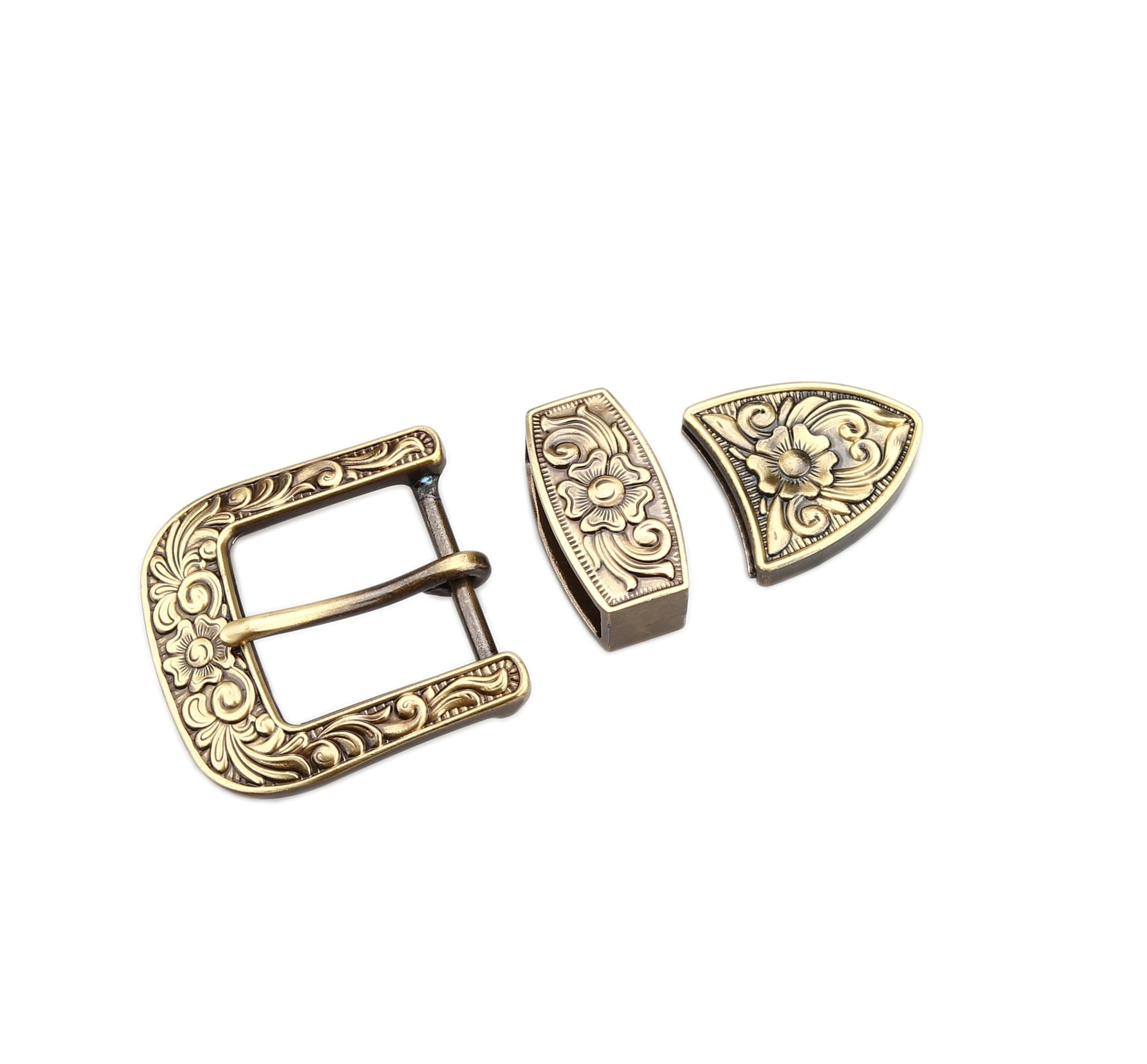 kokungkuanMen Western Cowboy Antique Belt Buckle Set Tang dynasty flower design