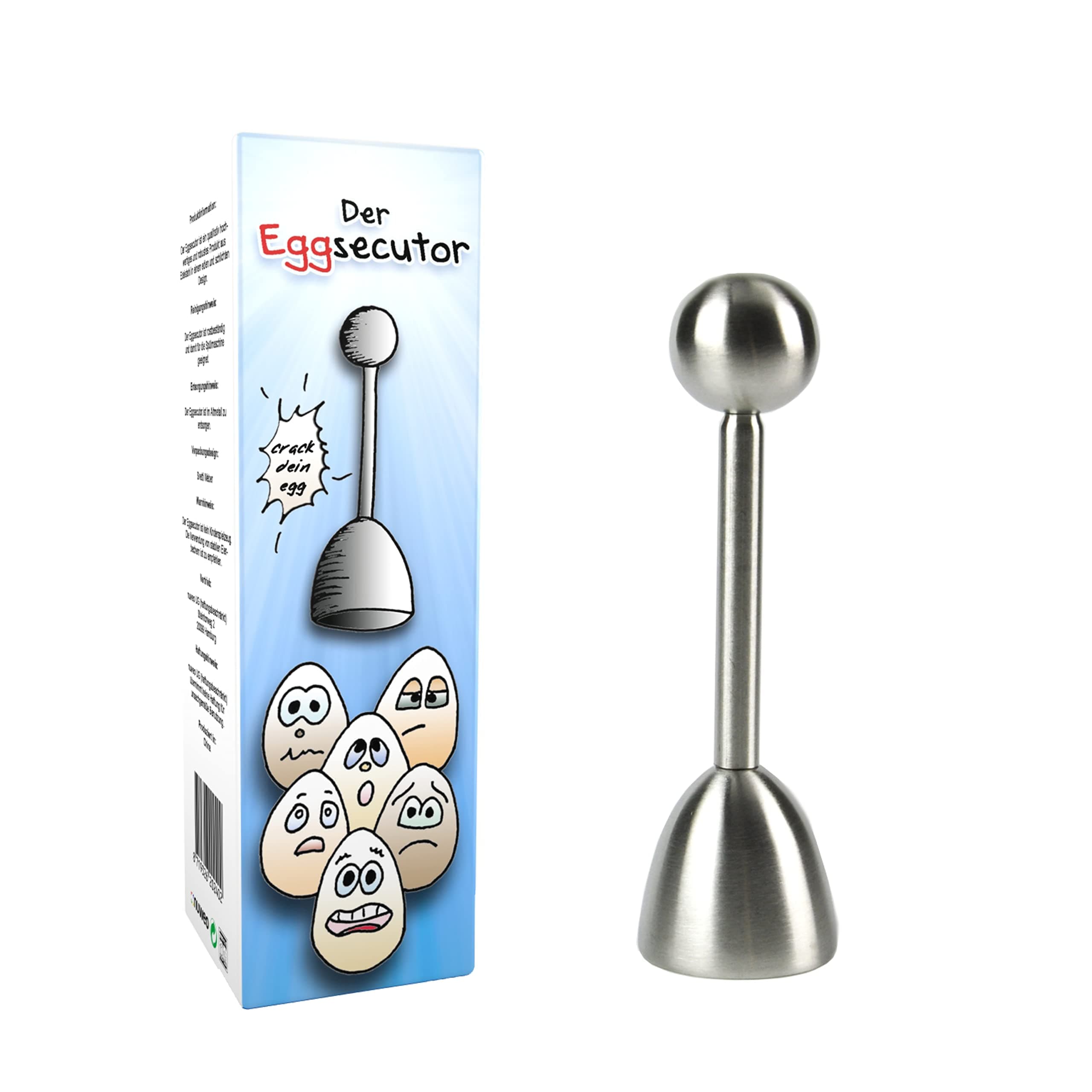 Uvori The Eggsecutor ★ Egg Topper Made of Stainless Steel I Time-saving Egg Opener ★ Bonus: Free eBook with Irresistible Egg Recipes