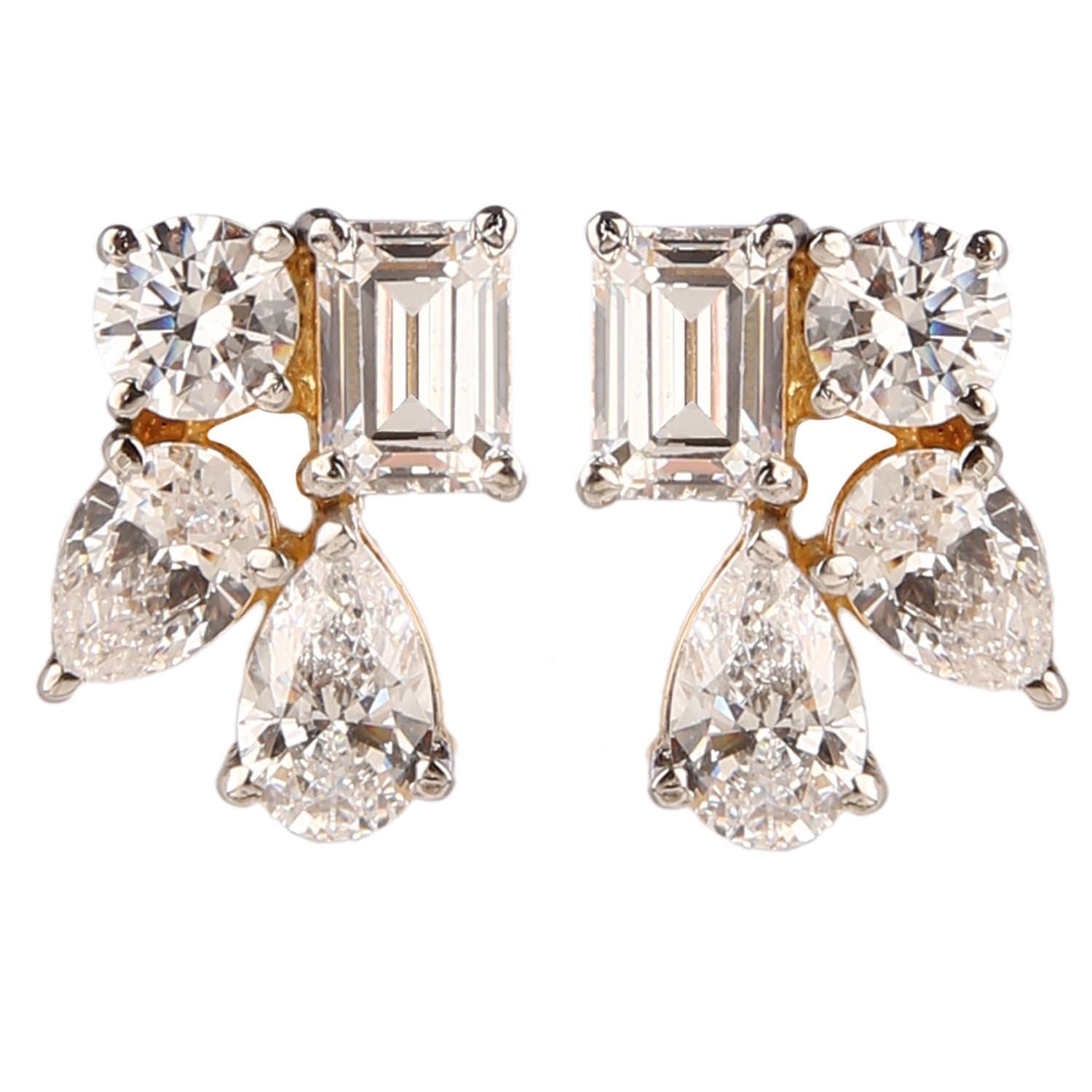 Ananth JewelsSomma 925 Silver Hallmarked Gold Plated Made with Swarovski Zirconia Earrings for Women