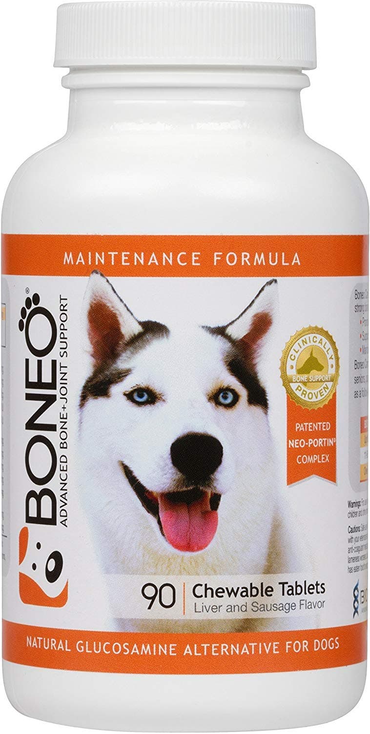 Boneo Canine Maintenance Formula- Patented Bone and Joint Supplement for Dogs- 90 Ct Chewable Tablets, Liver and Sausage Flavor by Boneo