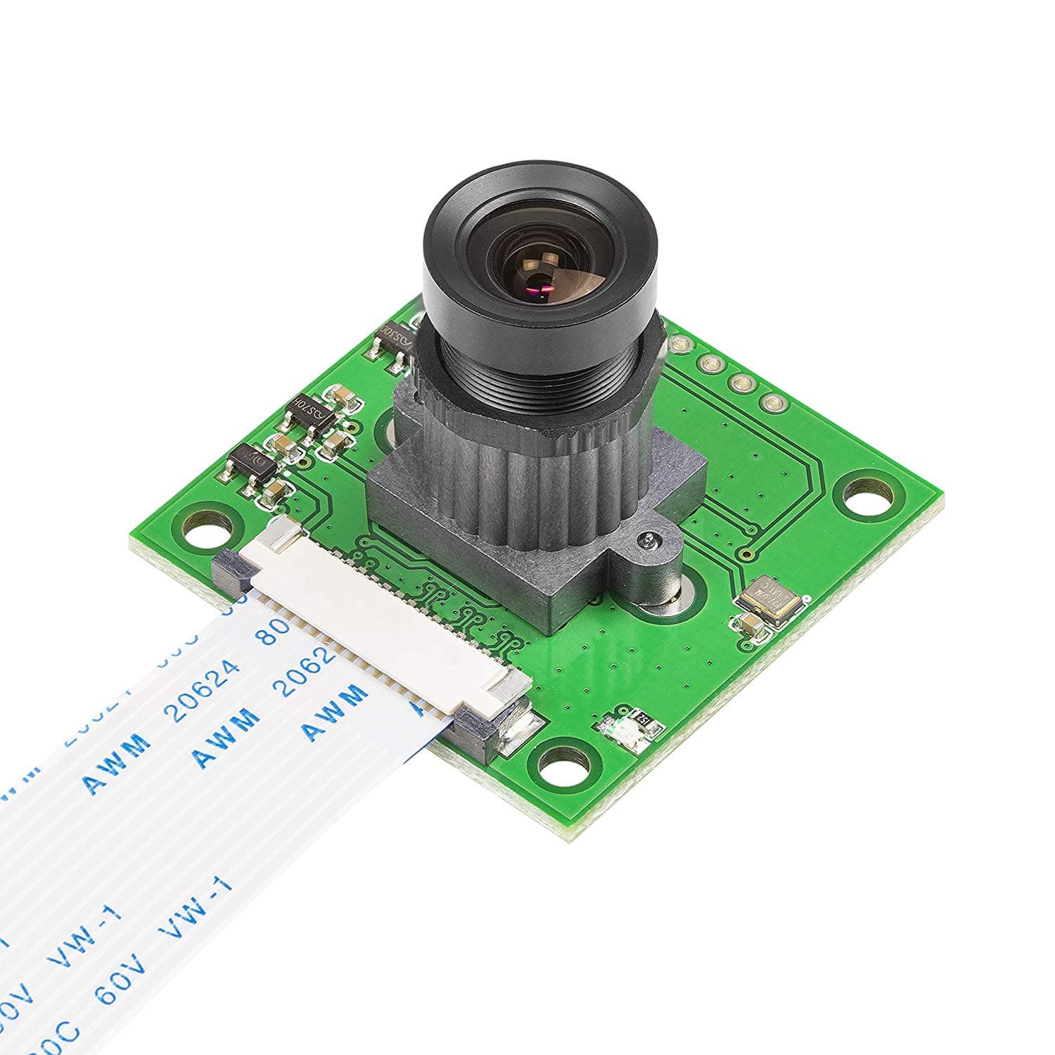 5MP OV5647 Camera Module with M12 Lens for Raspberry Pi, 1080p Video, 5MP Photos, Interchangeable Lens, Compatible with Pi A/B/B+/2/3/3B+