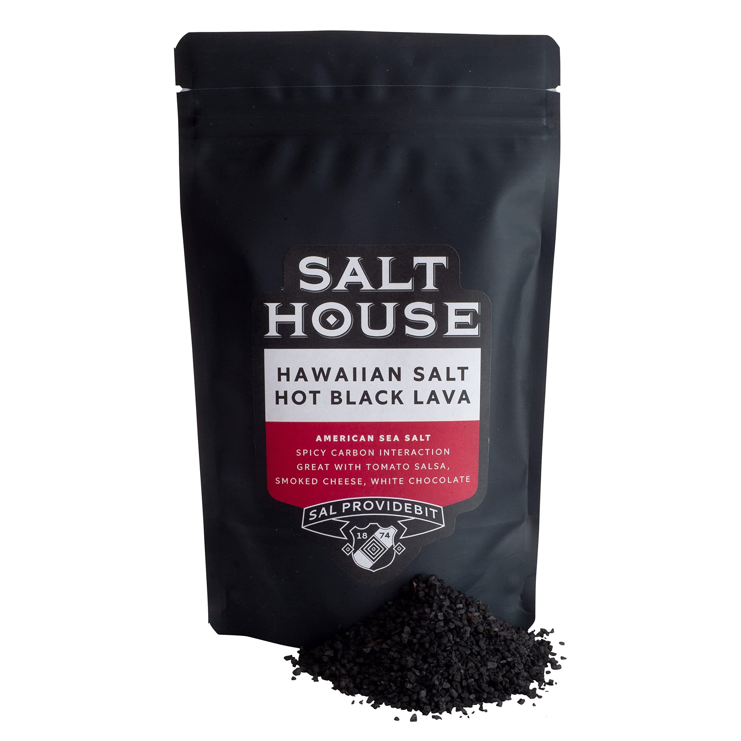 Hawaiian Hot Black Lava Sea Salt in Resealable Pouch 200g