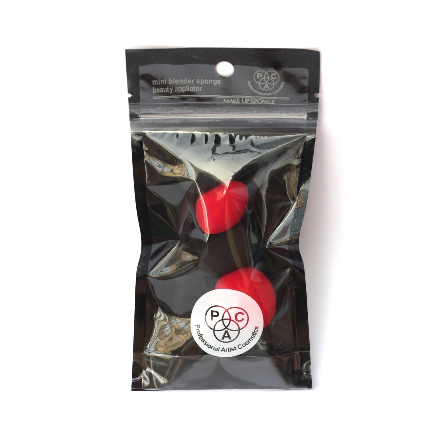 PAC Mini Beauty Blender Sponge, 4 Pieces (Red and Black Mix)