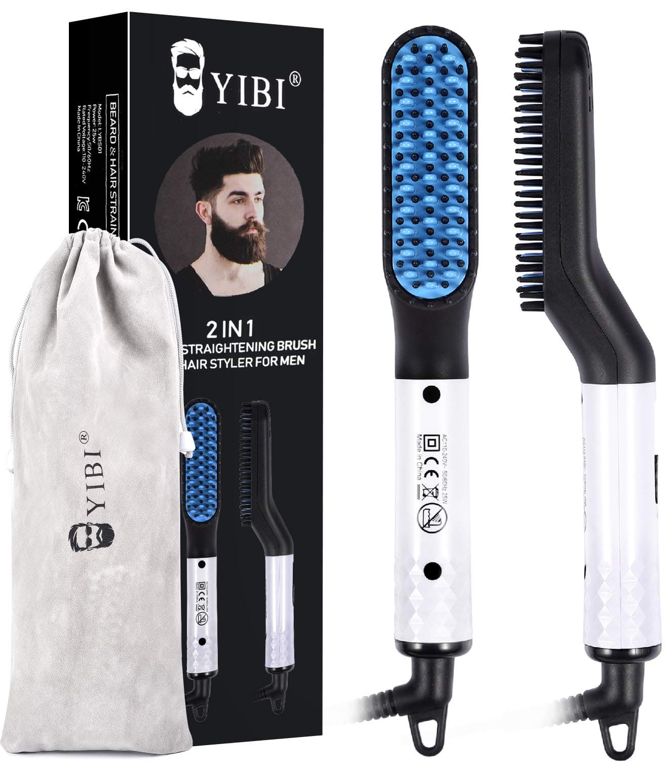 Beard Straightener- Faster Heated Ionic Beard Straightening Comb for Men
