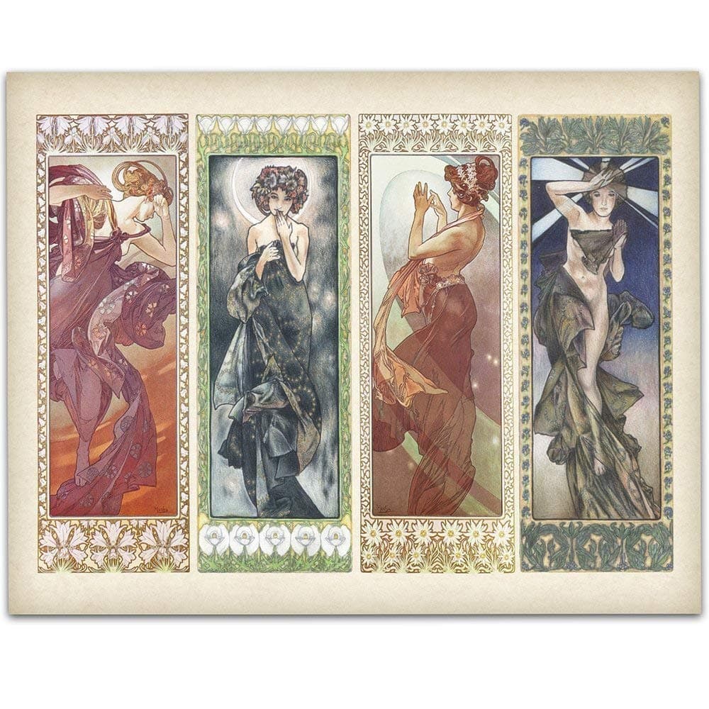 Art Deco Decor Alphonse Mucha Paintings - 11x14 Unframed Art Noveau Print Poster - Great Home Decor and a Great Gift Under $15 for Painters