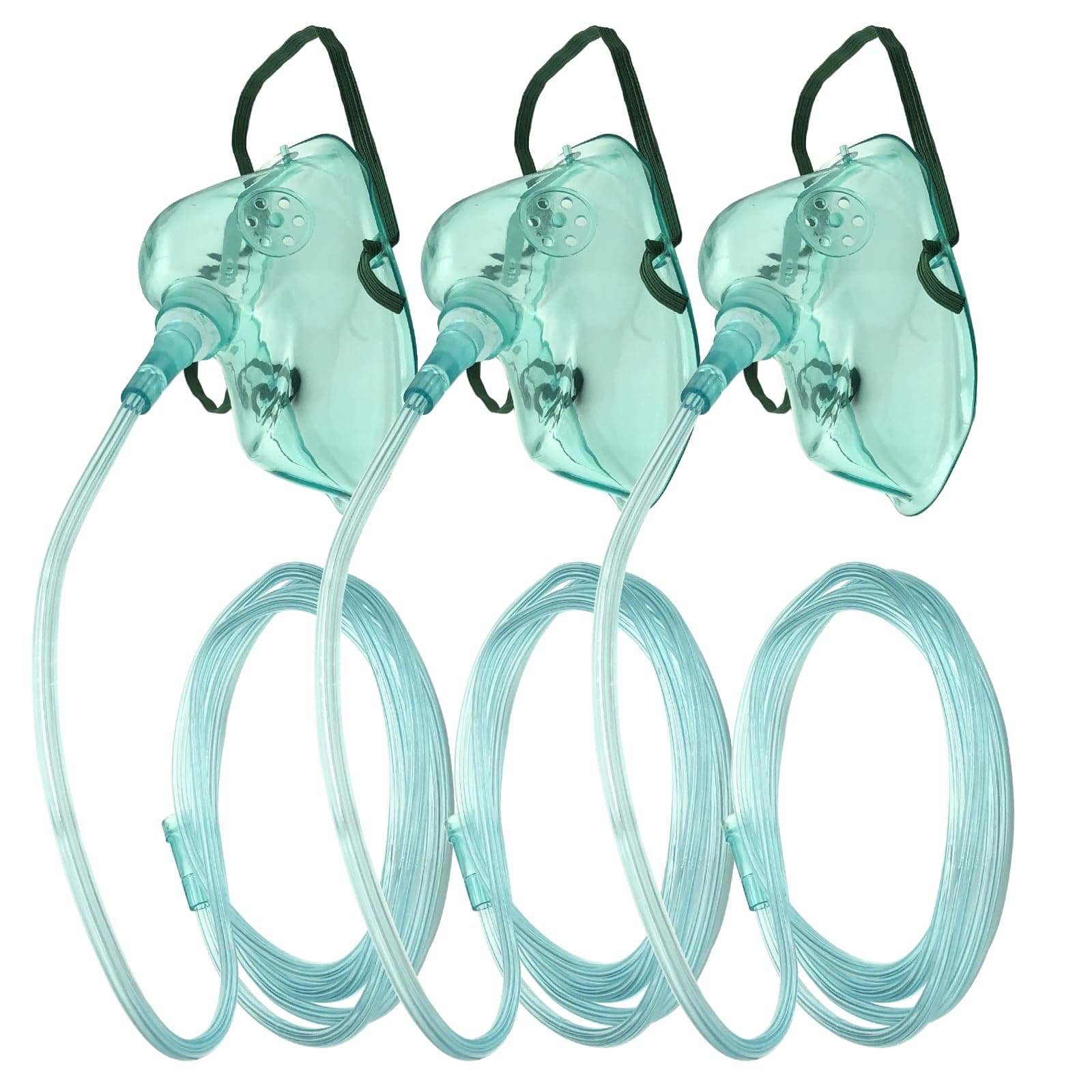 3 Pack Oxygen Mask for Face Adult with 7 Ft Tube, Adult Oxygen Mask with Adjustable Elastic Strap - Adult Elongated XL