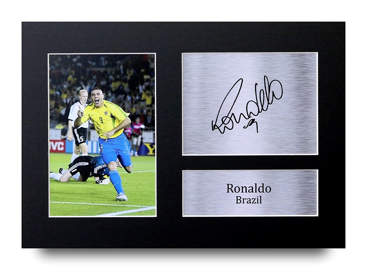 HWC Trading Ronaldo Gift Signed A4 Printed Autograph Brazil Gifts Photo Display