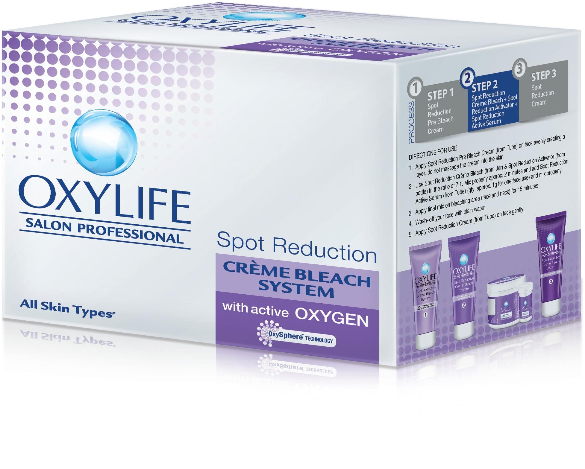 Oxylife Salon Professional Spot Reduction Creme Bleach - 345g | With Oxysphere Technology | Advanced Spot Reduction | Gentle on Skin | Instant & Long Lasting Results | Combination skin