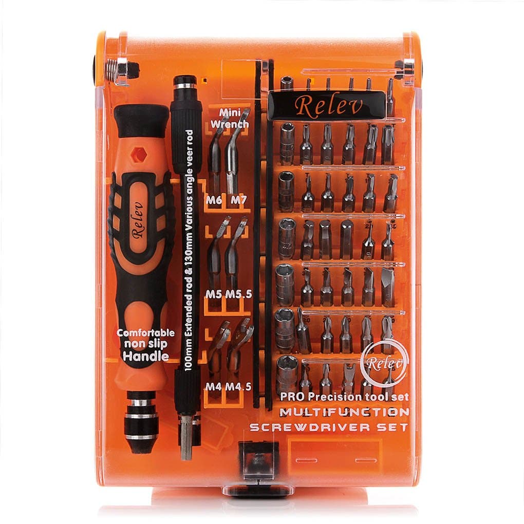 Relev Precision Screwdriver Set with 52 in1, Professional Electronics Repair Hand Tools Kit for Cell Phone, Tablet, Laptop, PC, Game Console, Electronic Model DIY Repair Tools