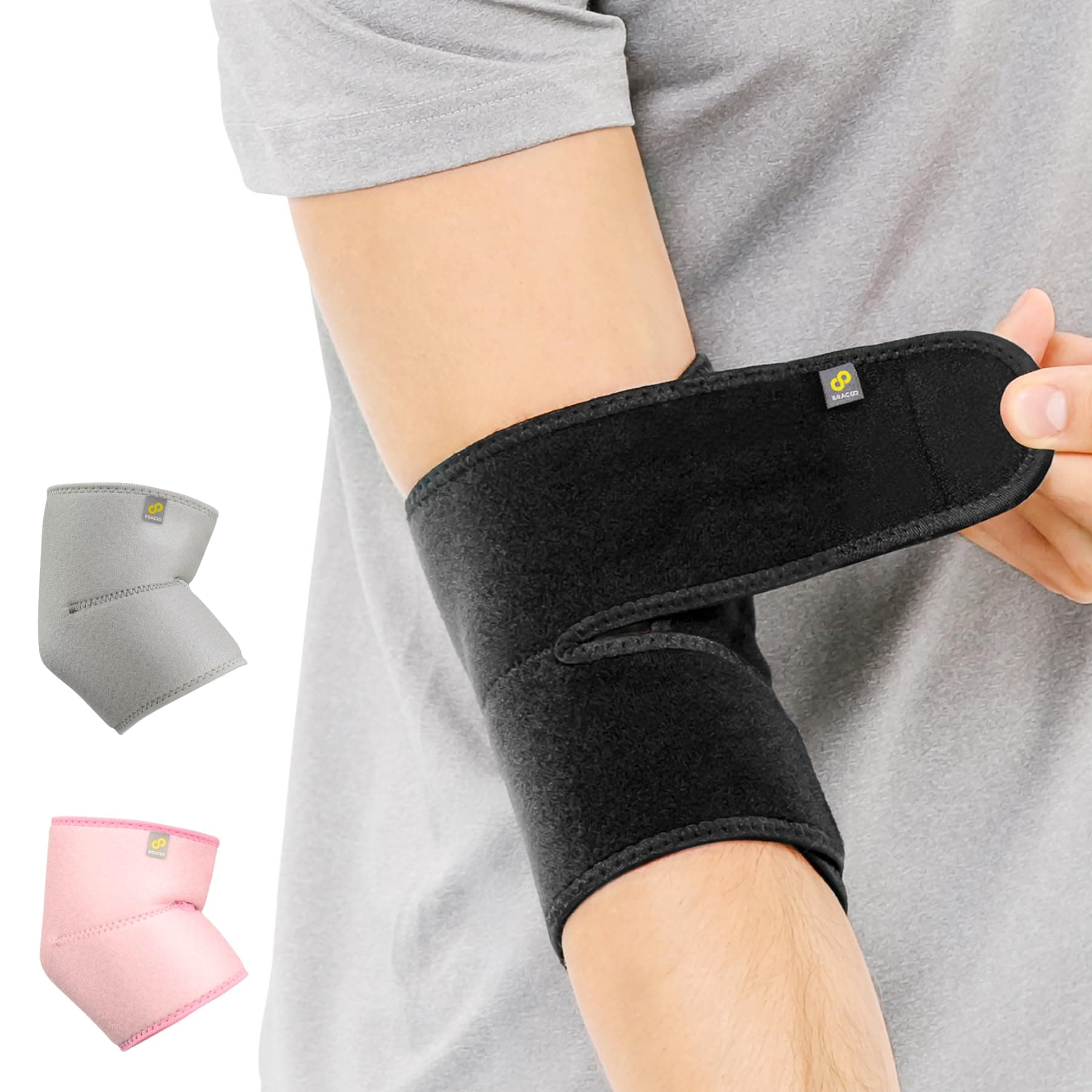 BRACOO Elbow Support Brace, Men Women, Adjustable Neoprene Support Sleeve for Tennis, Golf, Pickleball, Weightlifting, ES10