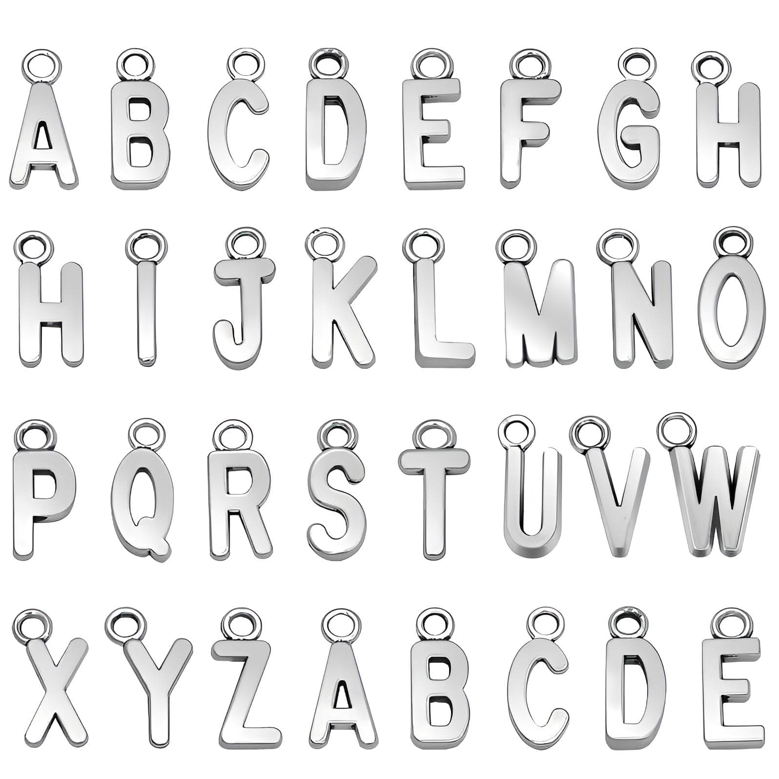 130pcs/5Set ABC Letter/Alphabet A-Z Letter Charms Pendant Loose Beads Set for Jewelry Making