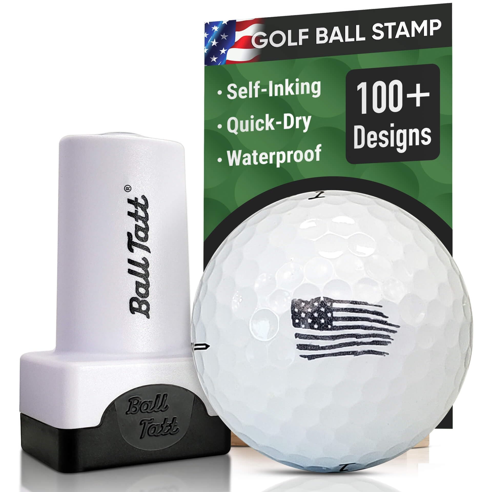 Golf Ball Stamp - Self-Inking Marker - Quick-Dry Permanent Marking Tool, No Leaks or Refills, Reusable & Waterproof Golfing Stamper - Ideal Gift for Golfers, Dads, Retirement, Funny, Parody (Humor).
