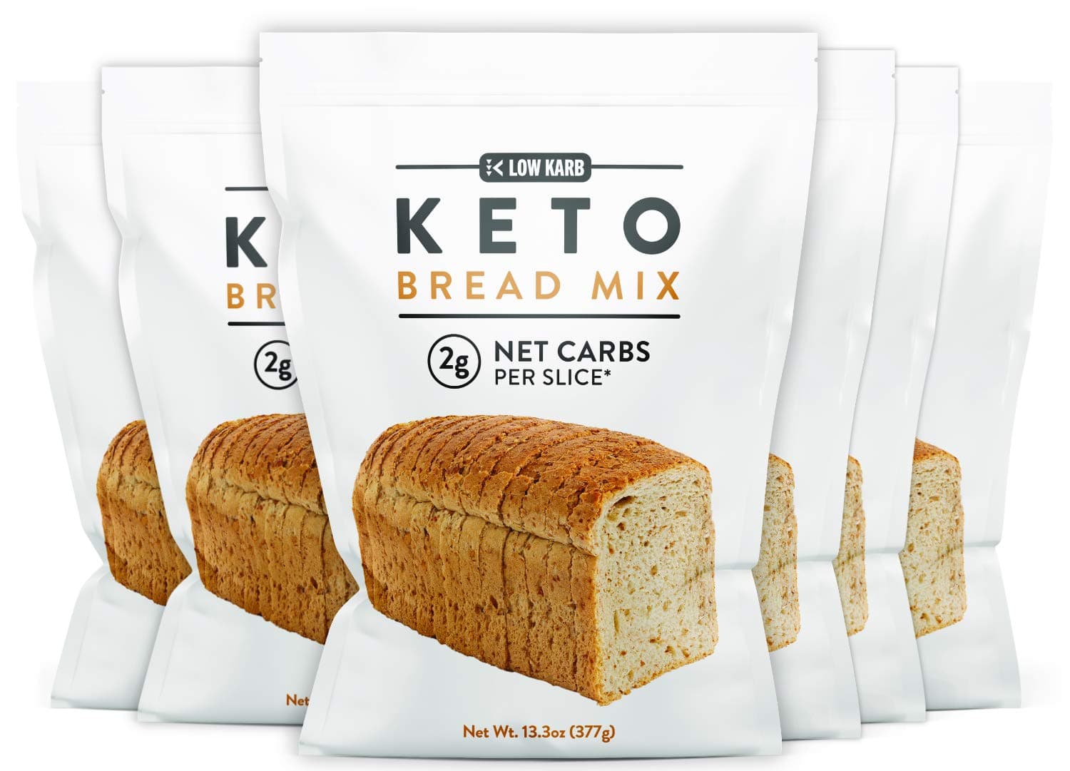 Low Karb - Keto Bread Mix - Only 2g Net Carbs per slice - Makes 1 Large Loaf - Low Carb Food - Easy Baking (13.3 oz) (6 count)
