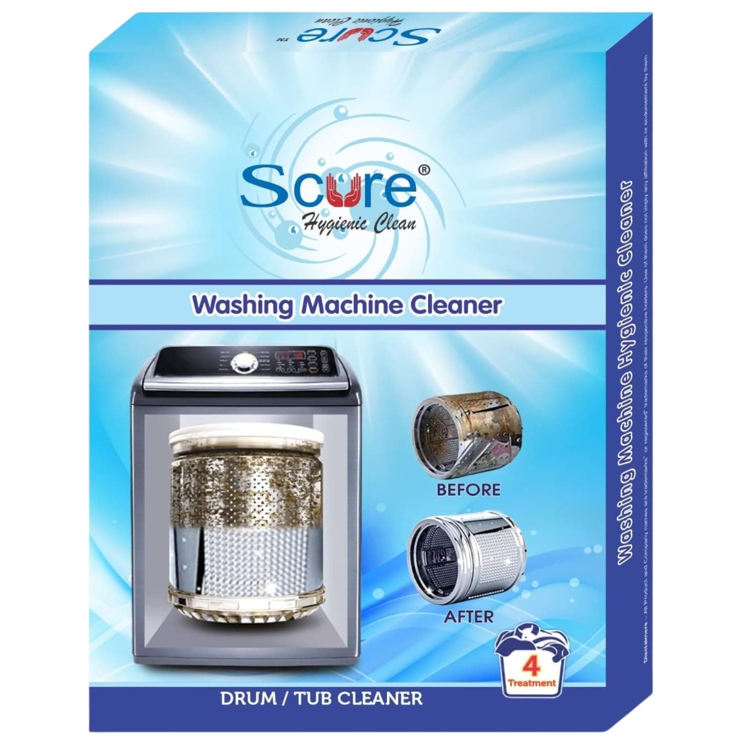 Washing Machine Cleaner Powder 100 gm, Pack of 4 to Clean Tub and Drum from Inside Top/Front Load