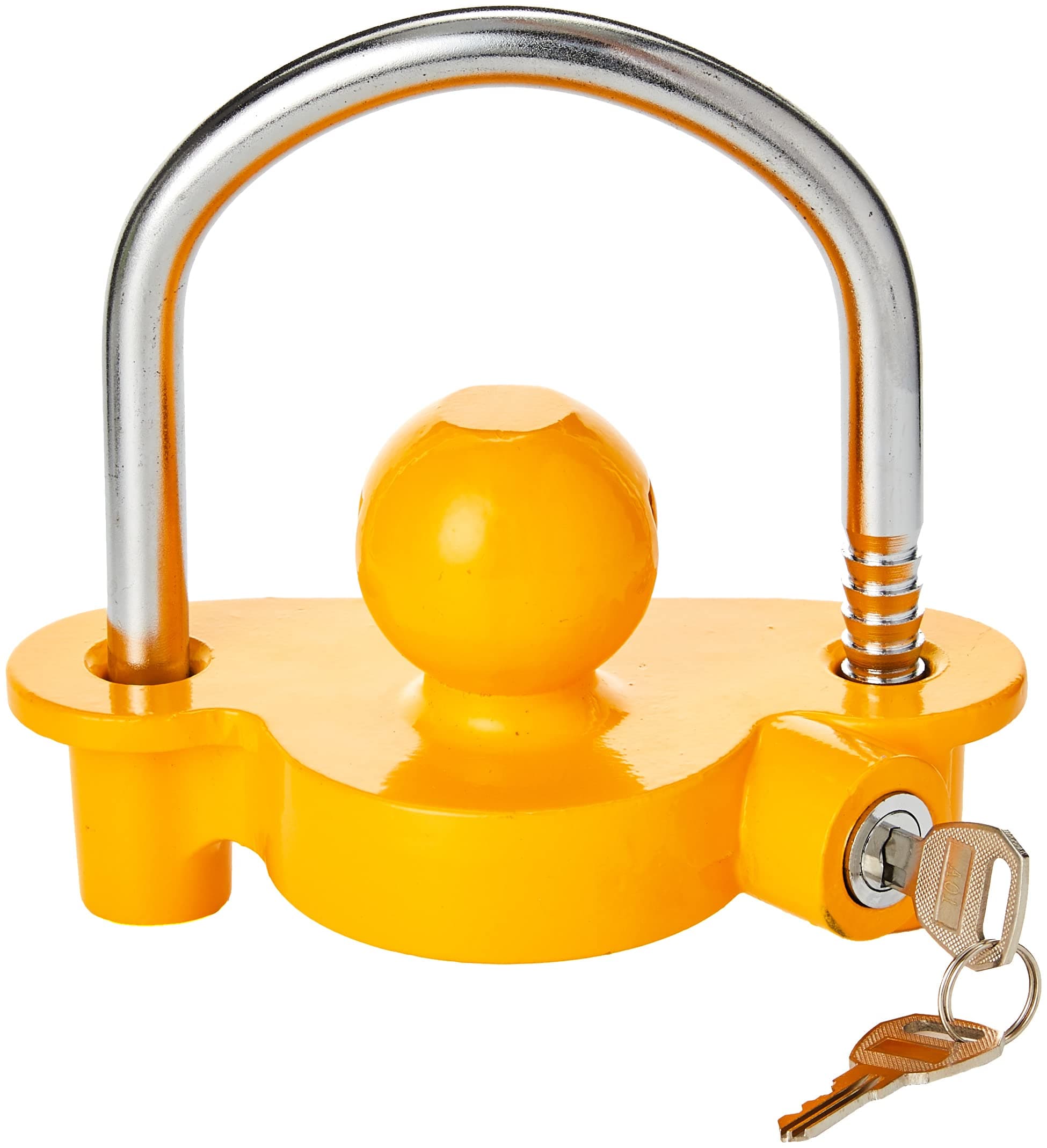 Neilsen ct3123 Universal Security Coupling Hitch Lock for Trailers Caravan Horse Box Tow Ball Fittings, Yellow