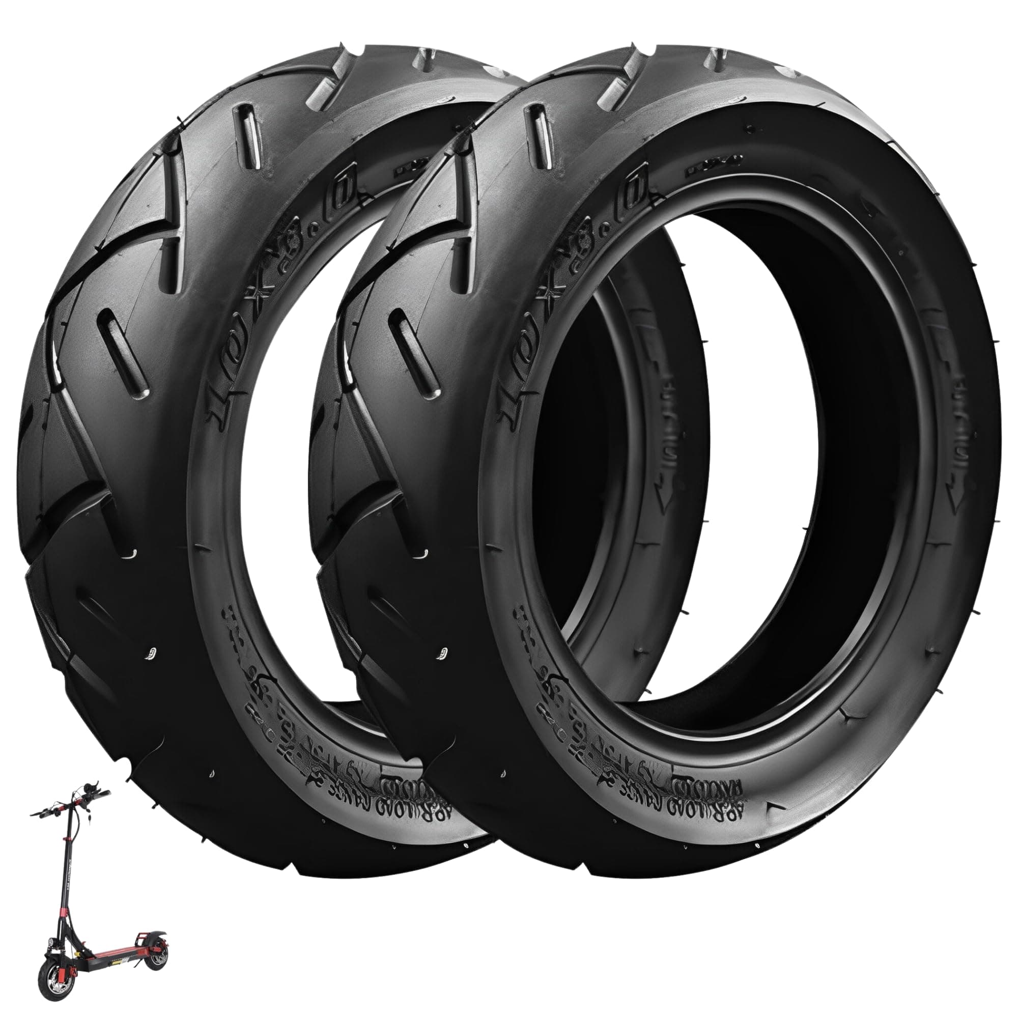 2 x 10 x 3 inch tyres for Voltek V8 KugooM4 electric scooter, non-slip tyre, front and rear wheel, inner tube not included, pack of 2