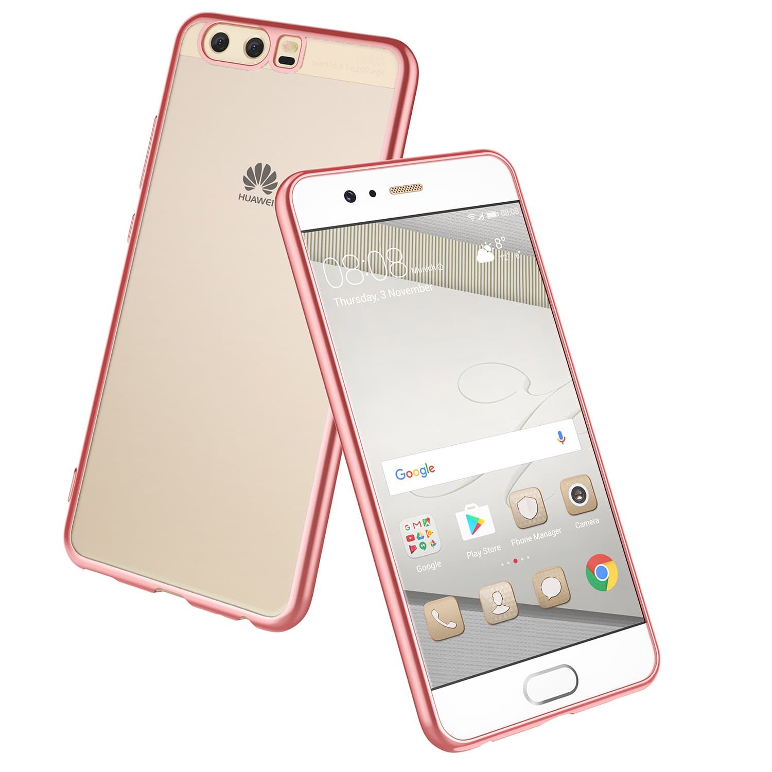 XY-shell Huawei P10 Plus Case, Ultra Slim Transparent TPU Bumper Case Anti-Scratch Flexible Silicone Crystal Protective Case for Huawei P10 Plus-Rose Gold
