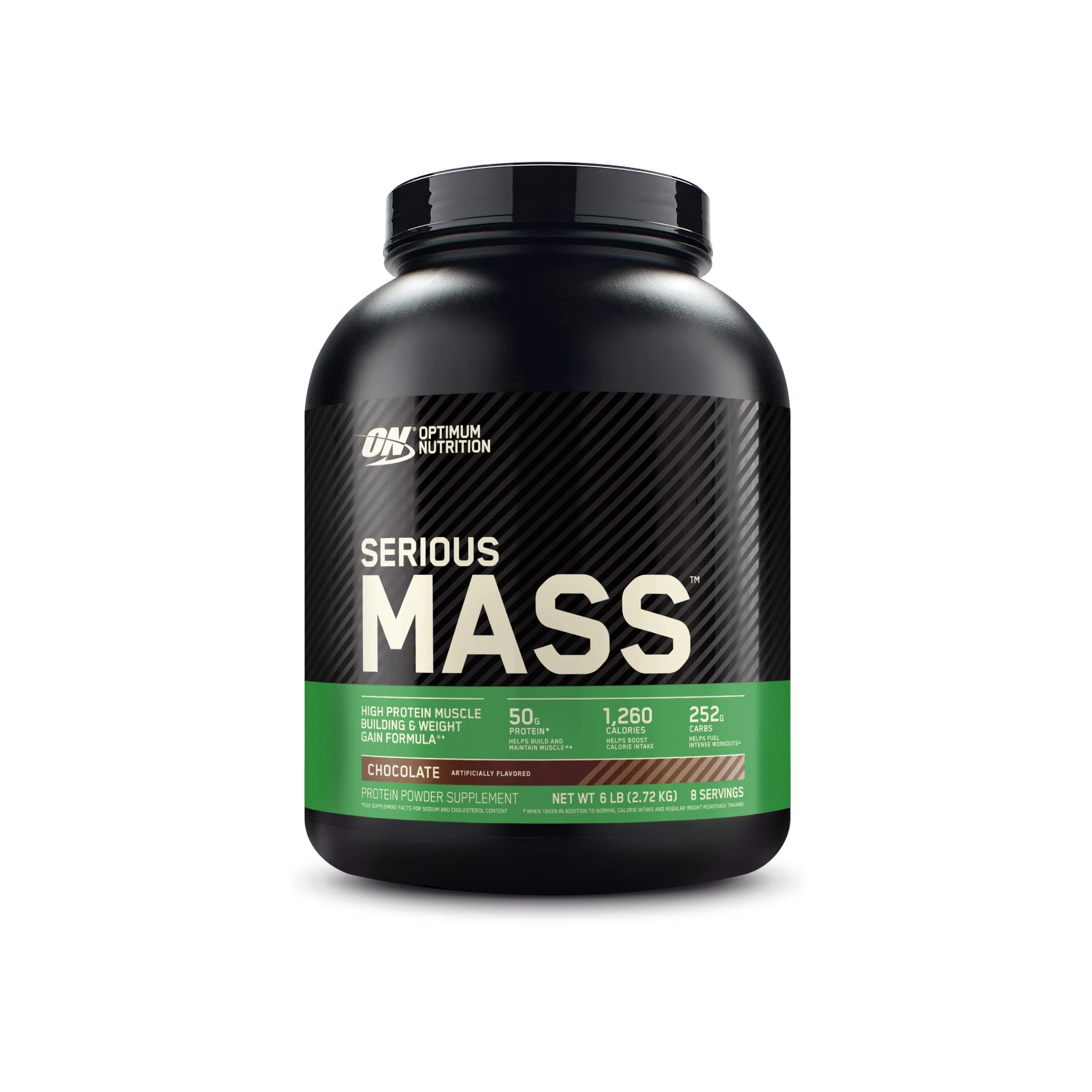 Optimum Nutrition (ON) Serious Mass: High Protein Muscle Building & Weight Gainer Protein Powder, 50 Grams of Protein, Vitamin C, Zinc And Vitamin D For Immune Support - Chocolate, 6 Lbs (2.72 KG)