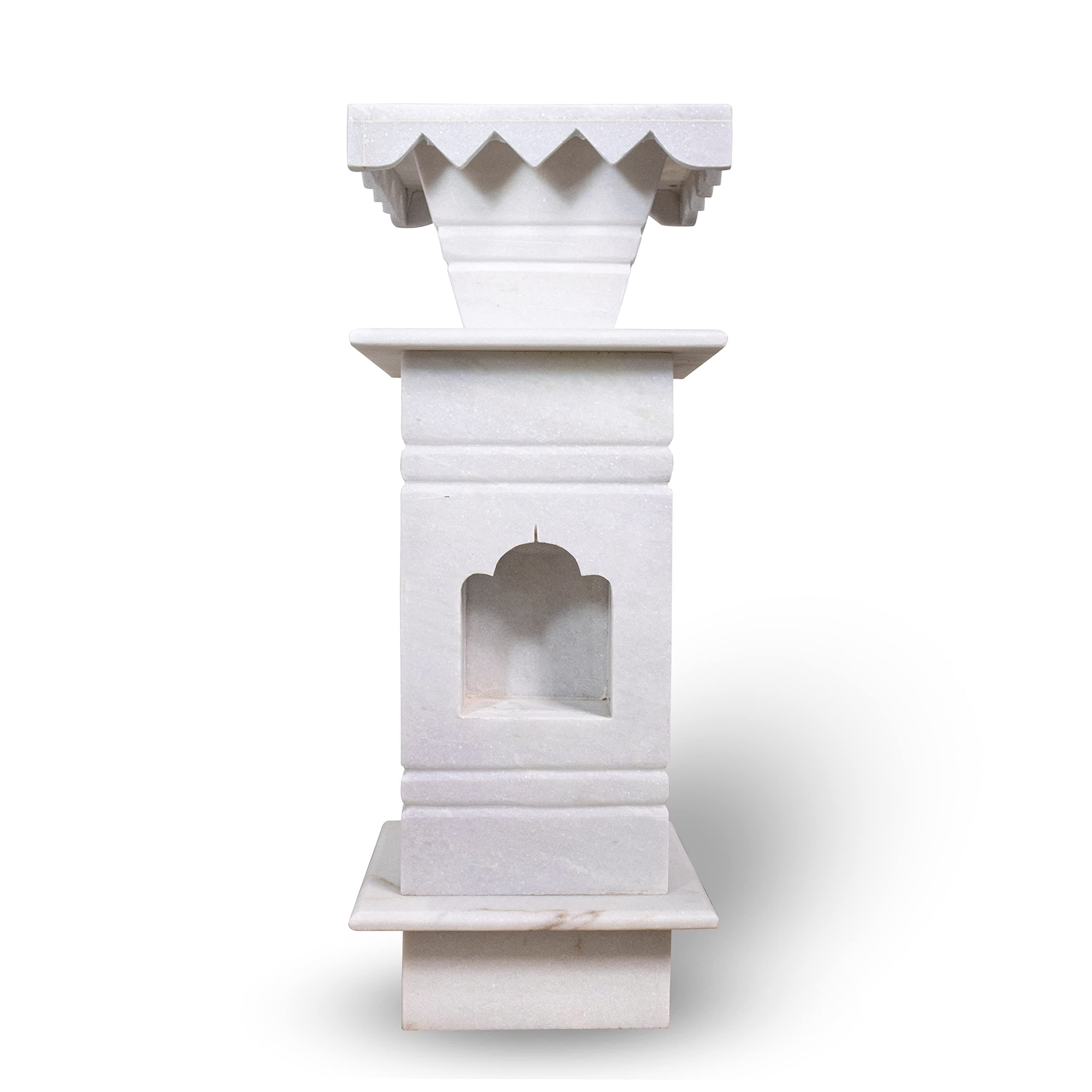 - HANDICRAFT BAZAAR Marble Tulsi Pot for Home | Tulsi Marble Planter for Roof, Porch, Balcony (White)