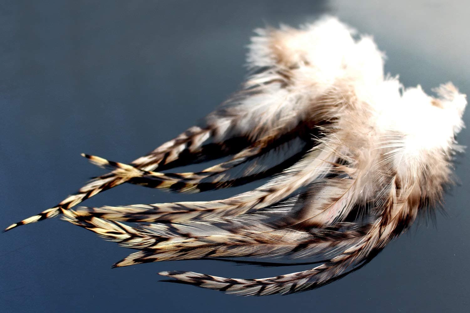 30 pcs Natural White Black Barred Grizzly Rooster Hackles Streamers Fly Fishing Tying Hackle Feathers Materials