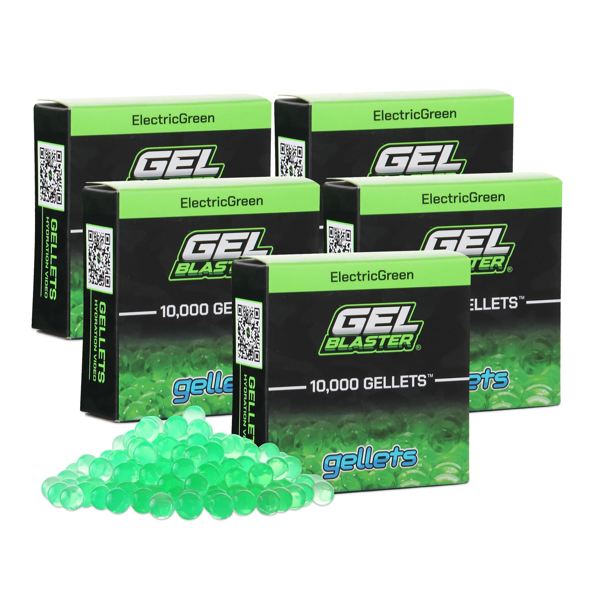 Gellets Refill Ammo, 50,000 Green Gellets - All-Natural Eco Friendly, Non-Toxic, Non-Staining & Non-Irritating Water Based Gel Balls - Made Specifically for Gel Blaster