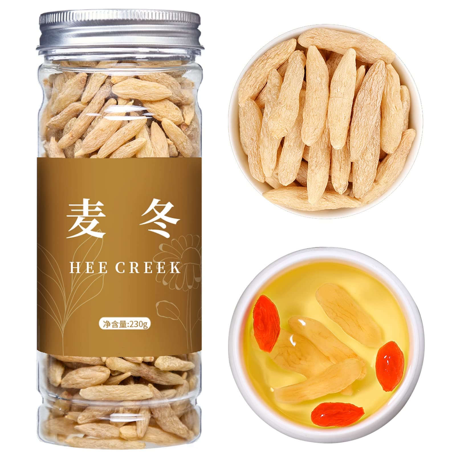 Hee creek Ophiopogon Herb Mai Dong 230g8.11OZ、Chinese Herb、 Ophiopogon japonicus - Tonifies & Nourishes Yin and Moistens Lungs麦冬草茶、麦冬中药材、麦冬 - 滋阴润肺