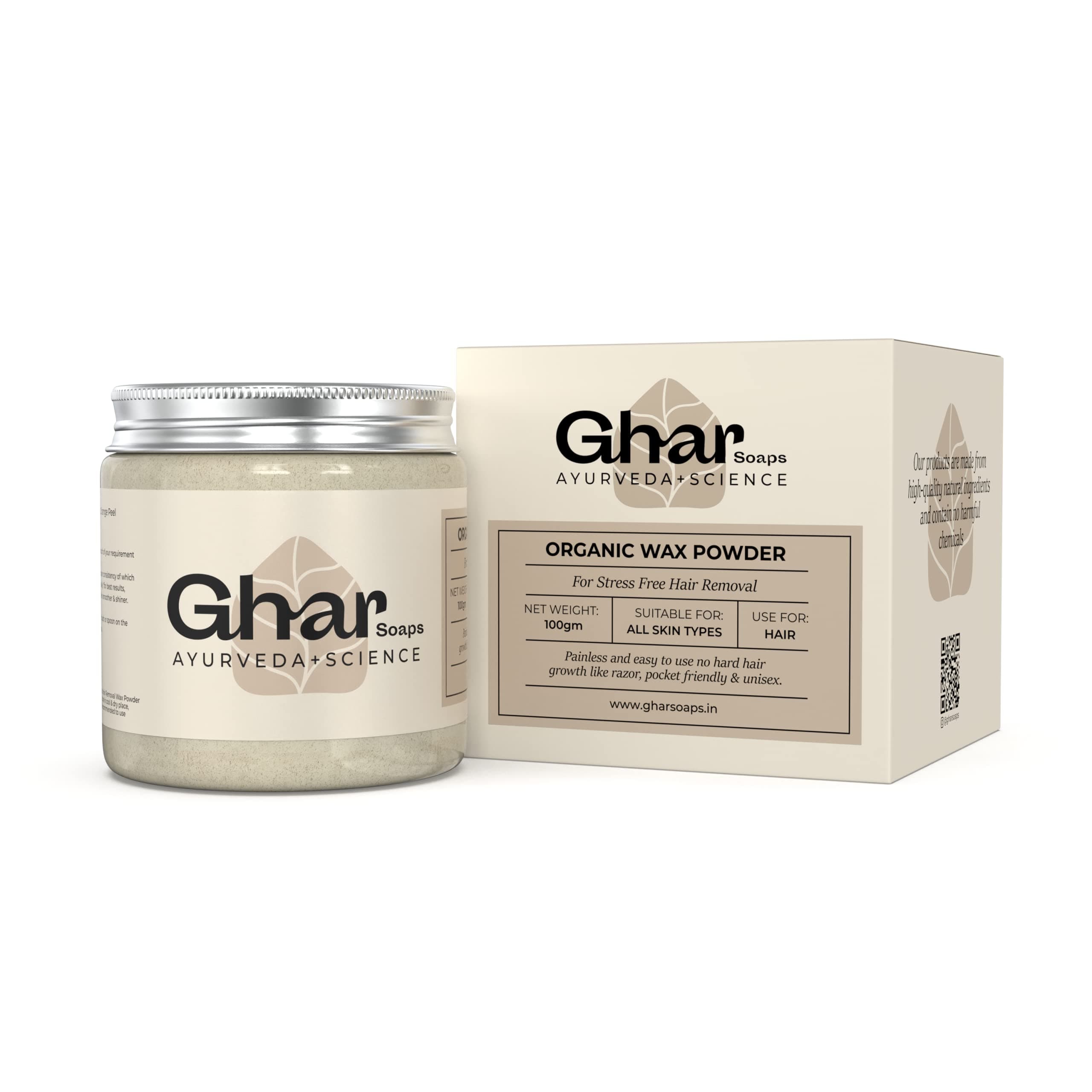Ghar Soaps Organic Wax Powder for Hair Removal, 100 Gms | For Men & Women | Suitable for All Skin Types