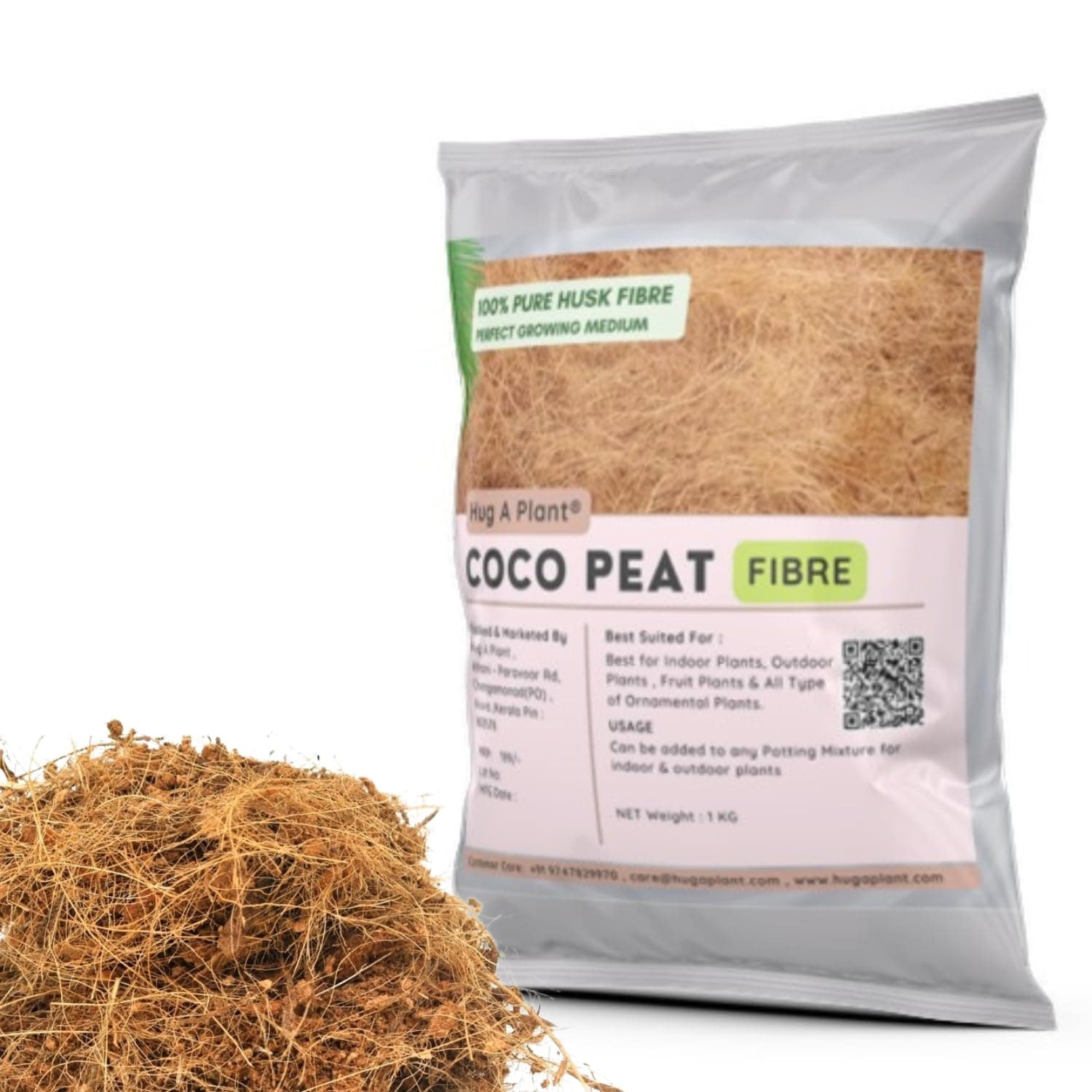 Hug A Plant | Coco Peat Fibre for Plants (Home & Garden) (1 KG)