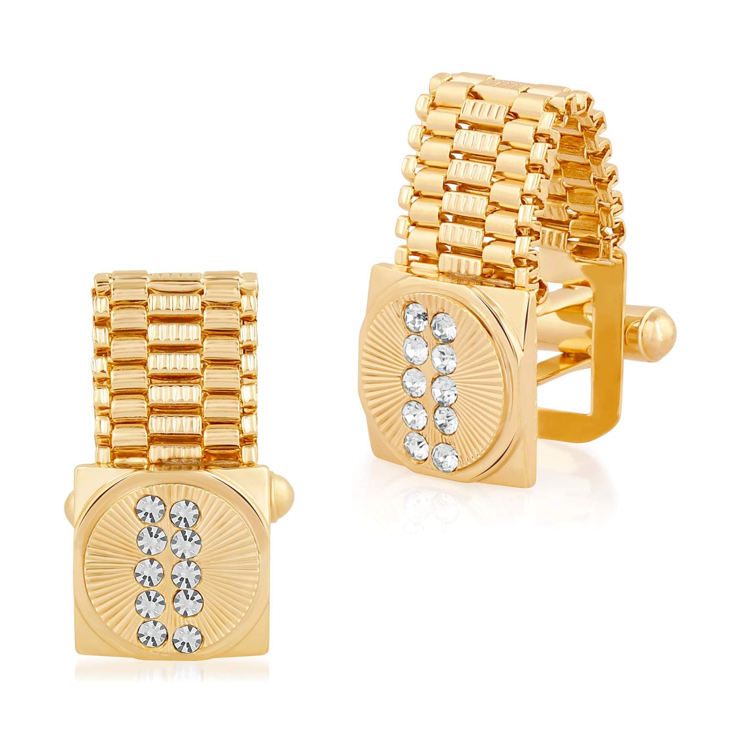 MensLook Gold Plated Wedding Collection Cufflink Chain for Men