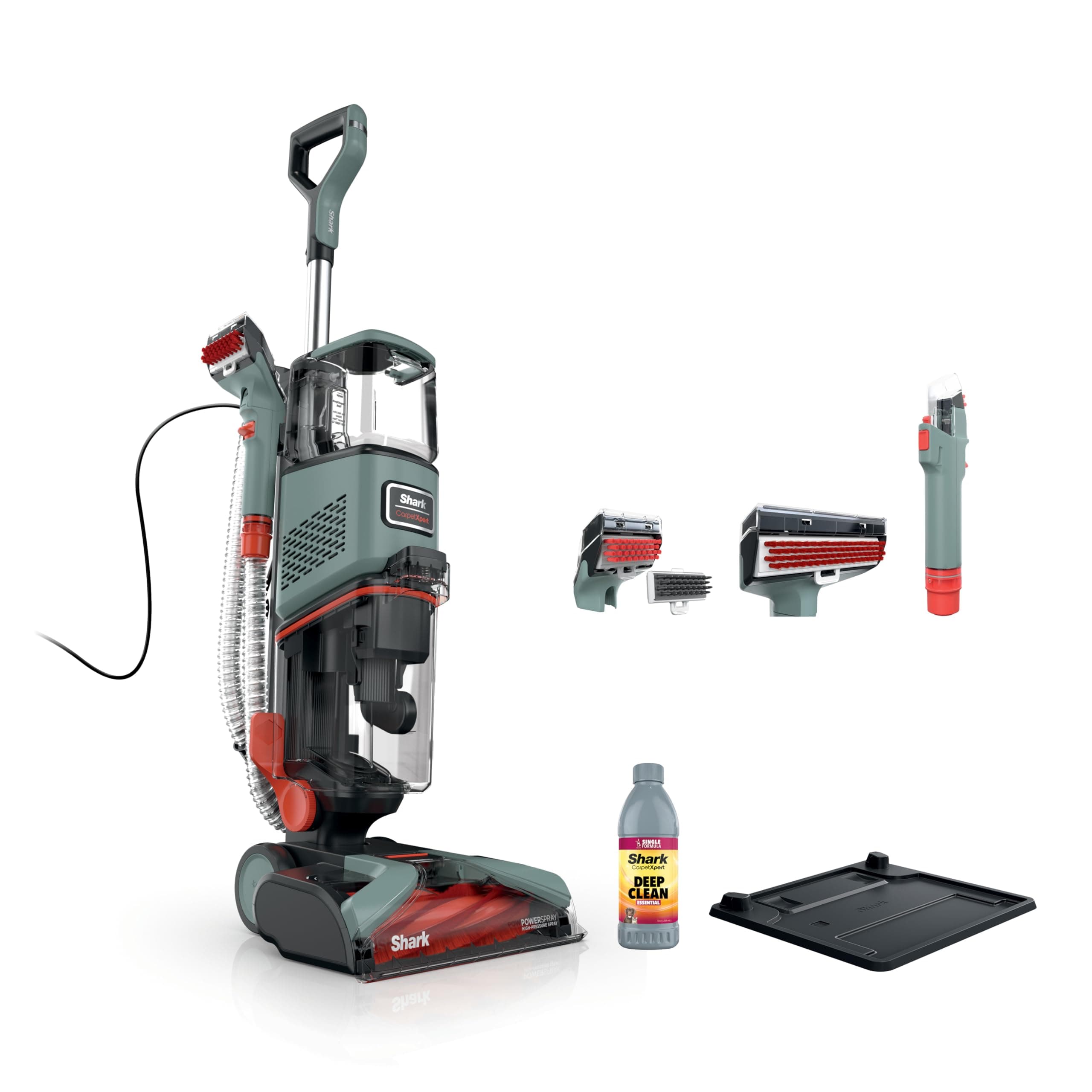 Shark CarpetXpert | Upright Carpet, Area Rug & Upholstery Cleaner | Carpet Shampooer with Handheld Spot & Stain Eliminator | 3 Cleaning Tools | Slate Green | EX151