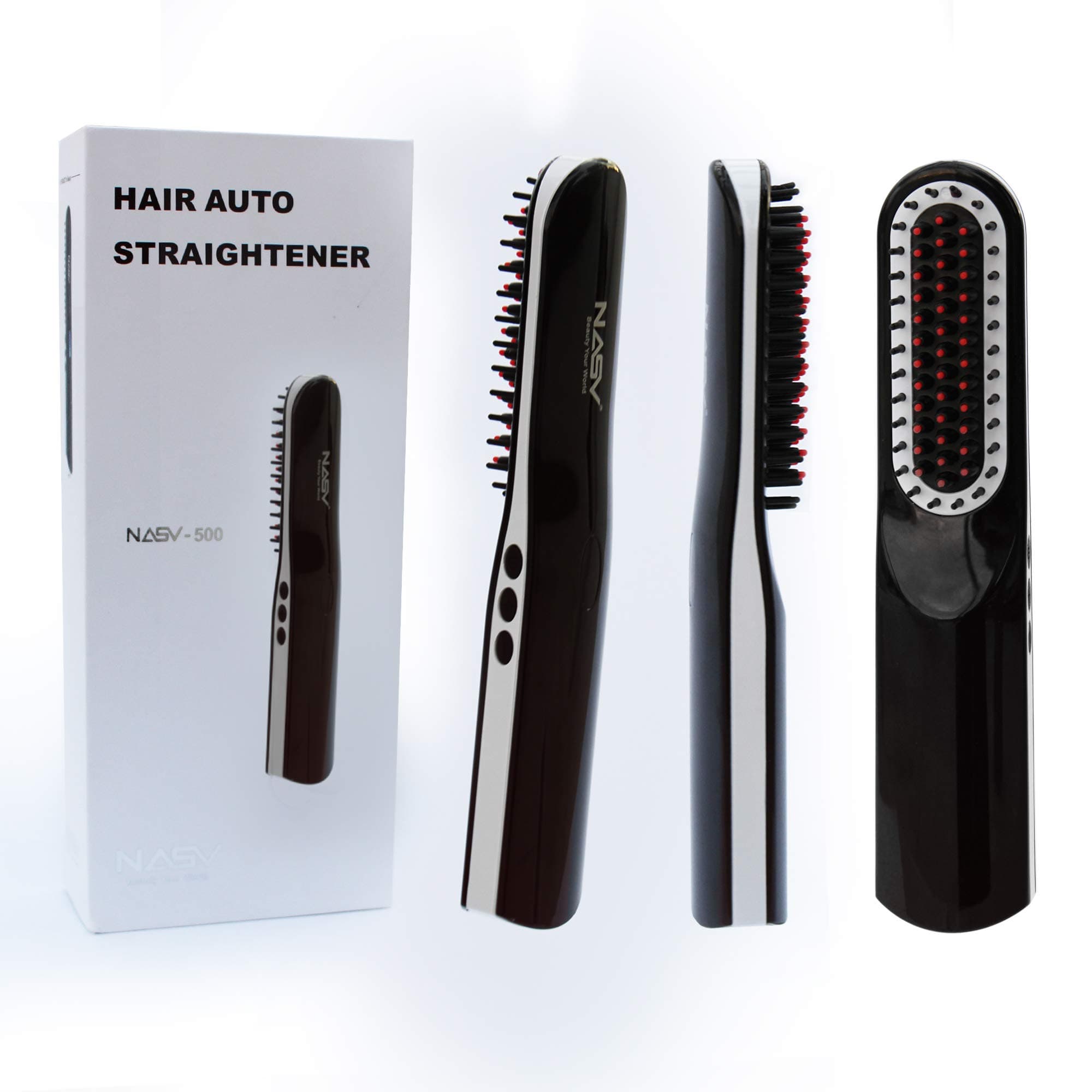 Beard Straightening Comb, 3 in 1 Cordless Hair Straightening Brush With Anti-Scald and Auto Shut Off Feature for Home & Travel, Multifuncional Ionic Straightener for Men and Women, Rechargeable