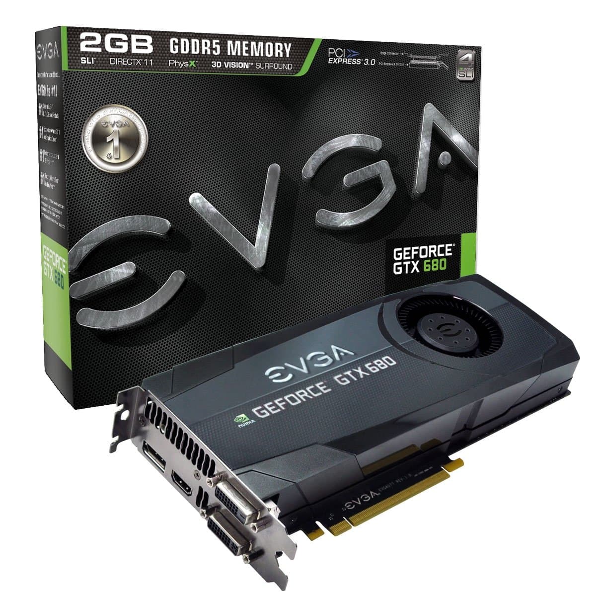 EVGA GeForce GTX 680 2048MB GDDR5, DVI, DVI-D, HDMI, DisplayPort, 4-way SLI Ready Graphics Card Graphics Cards 02G-P4-2680-KR