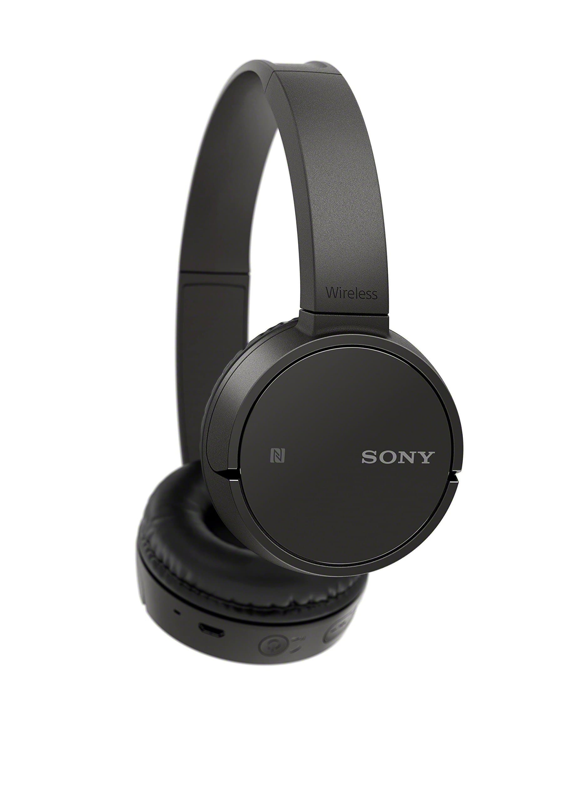 Sony ZX220BT Wireless On-Ear Bluetooth Headphones with 30mm Drivers, Swivel Earcups, NFC One-Touch, and Built-in Microphone, Black (Renewed)