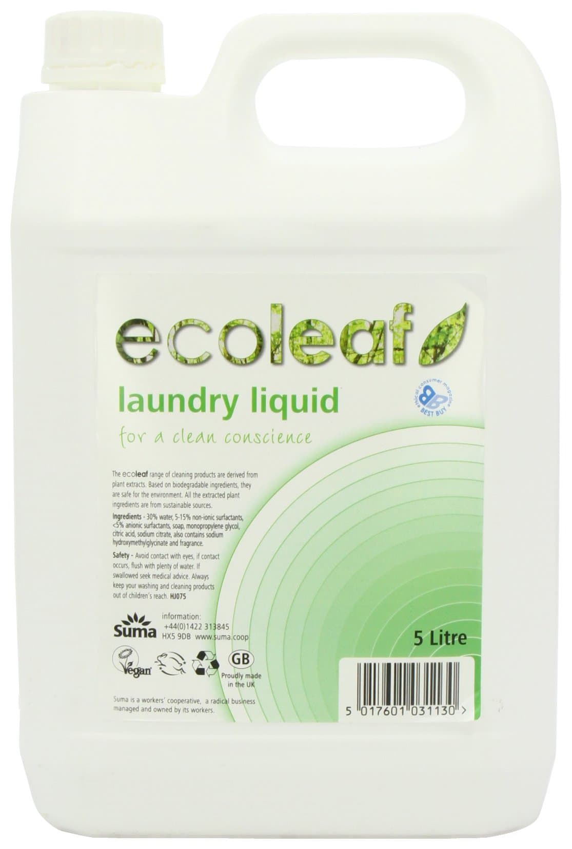 Ecoleaf Liquid Laundry Detergent 5 Litre