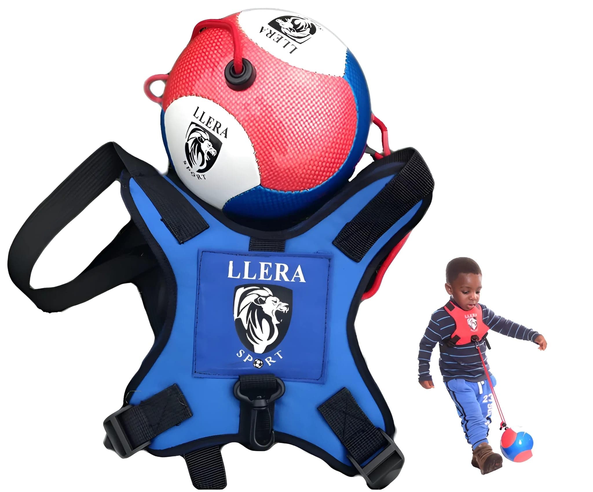 Kids Football Training Ball with Adjustable Harness | Size 2 Kick Trainer for Ages 2–6 | Motor Skills Development