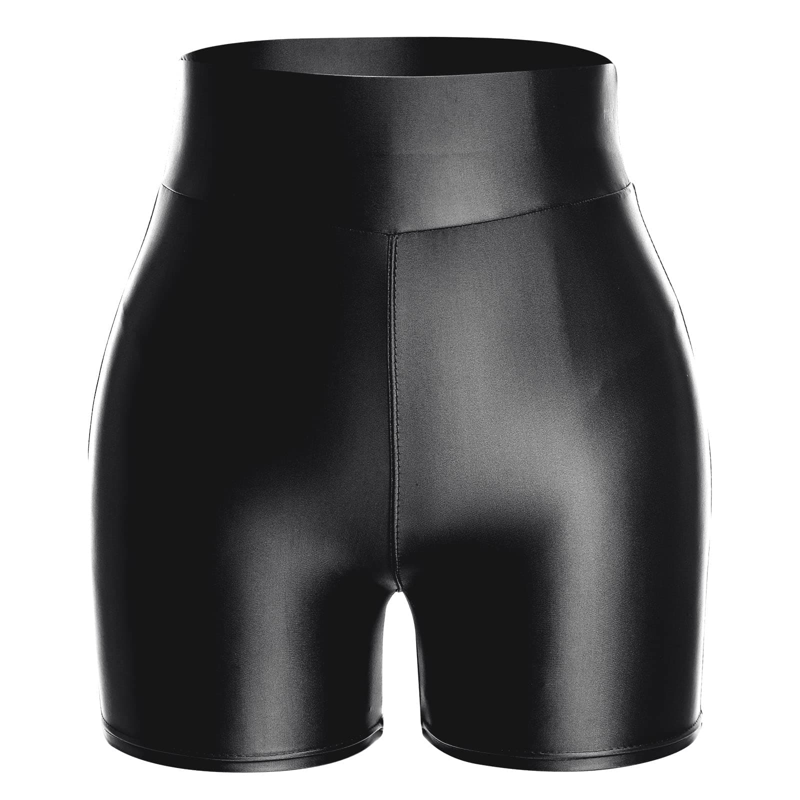 ABAFIPWomen's Shiny Biker Shorts Glossy Wetlook High Waist Dance Bottoms Hipster Rave Booty Active Shorts