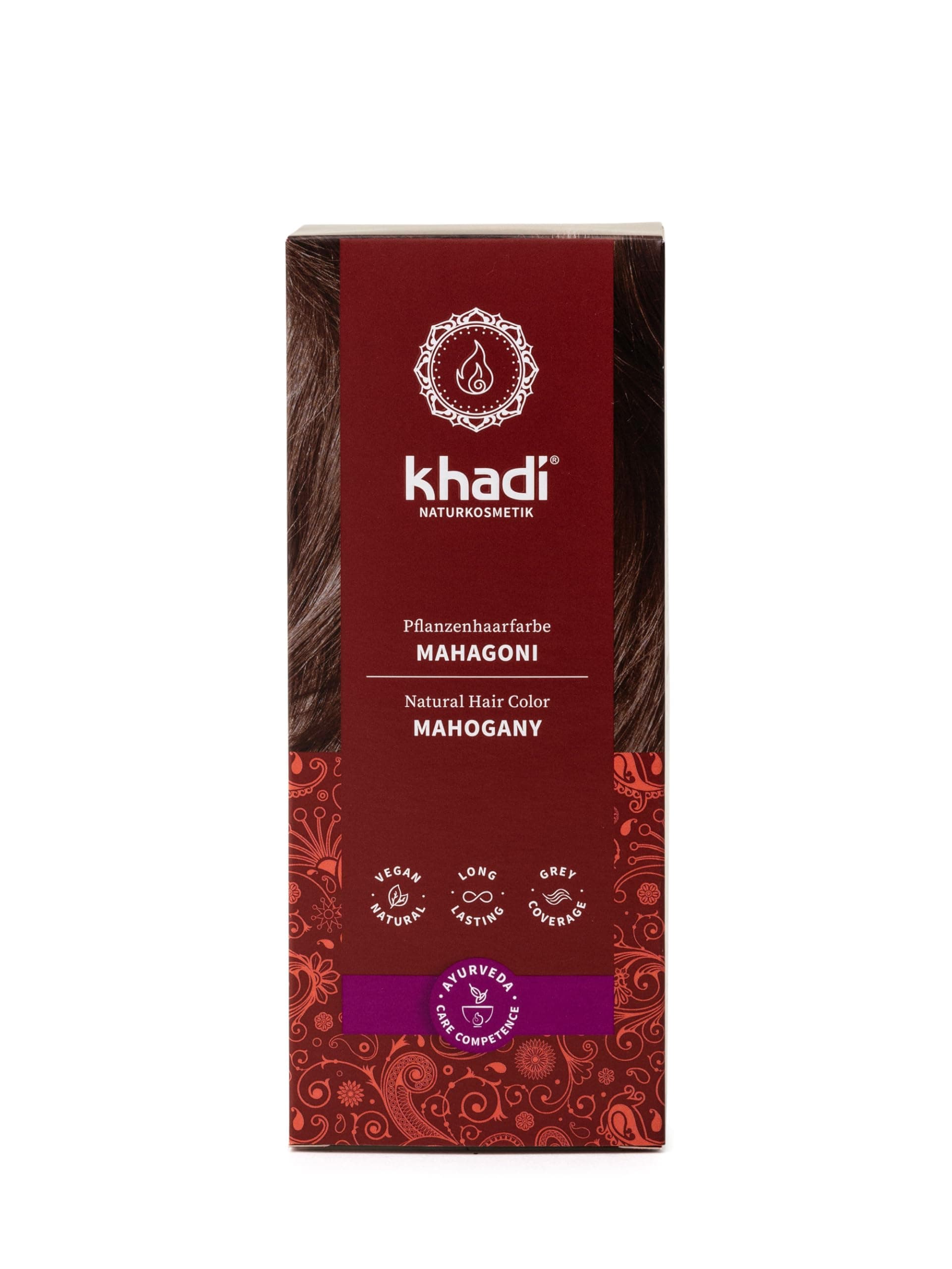 MAHOGANY Natural Hair Color - Hair Color for a velvety, earthy red to intense dark red-brown - 100% herbal & natural - 3.5 oz