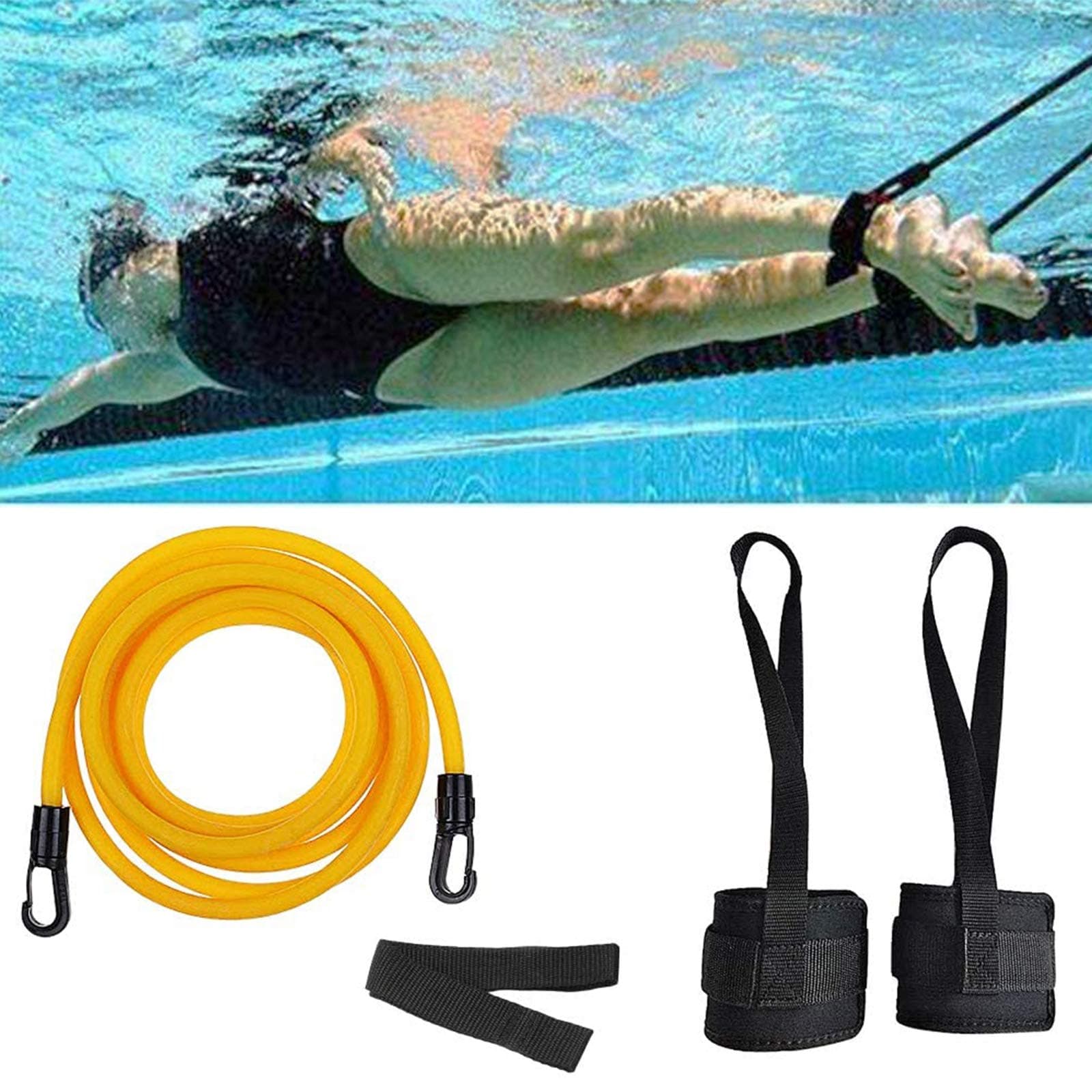 KIKIGOAL Swim Ankle Strap Stationary Swimmer Swim Lap Swim Training Leash