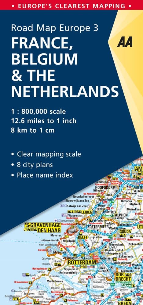 3. France, Belgium & the Netherlands: AA Road Map Europe Map – Folded Map, 2 Jan. 2018